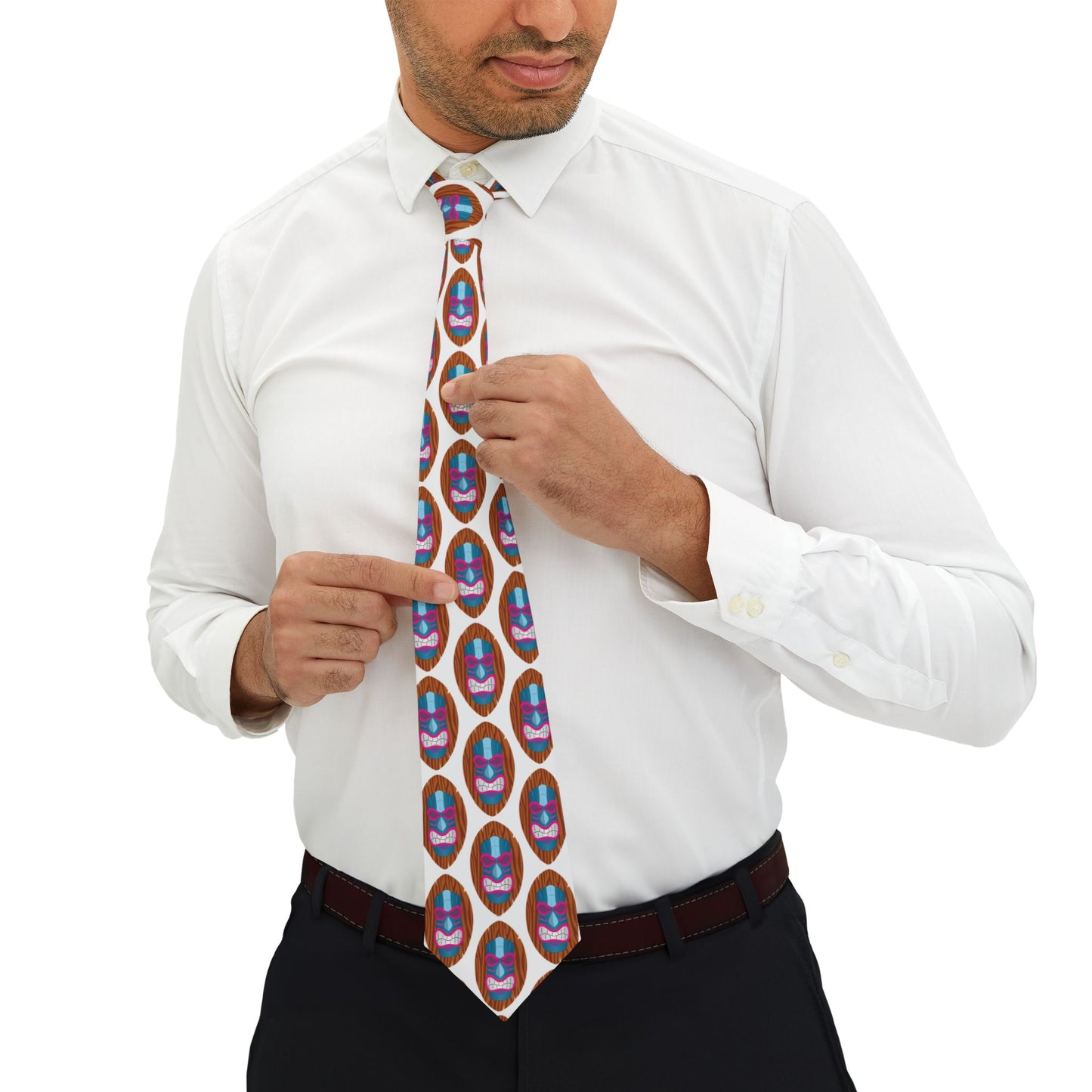 HW Custom Polyester Neck Tie - Highlighter Wednesday