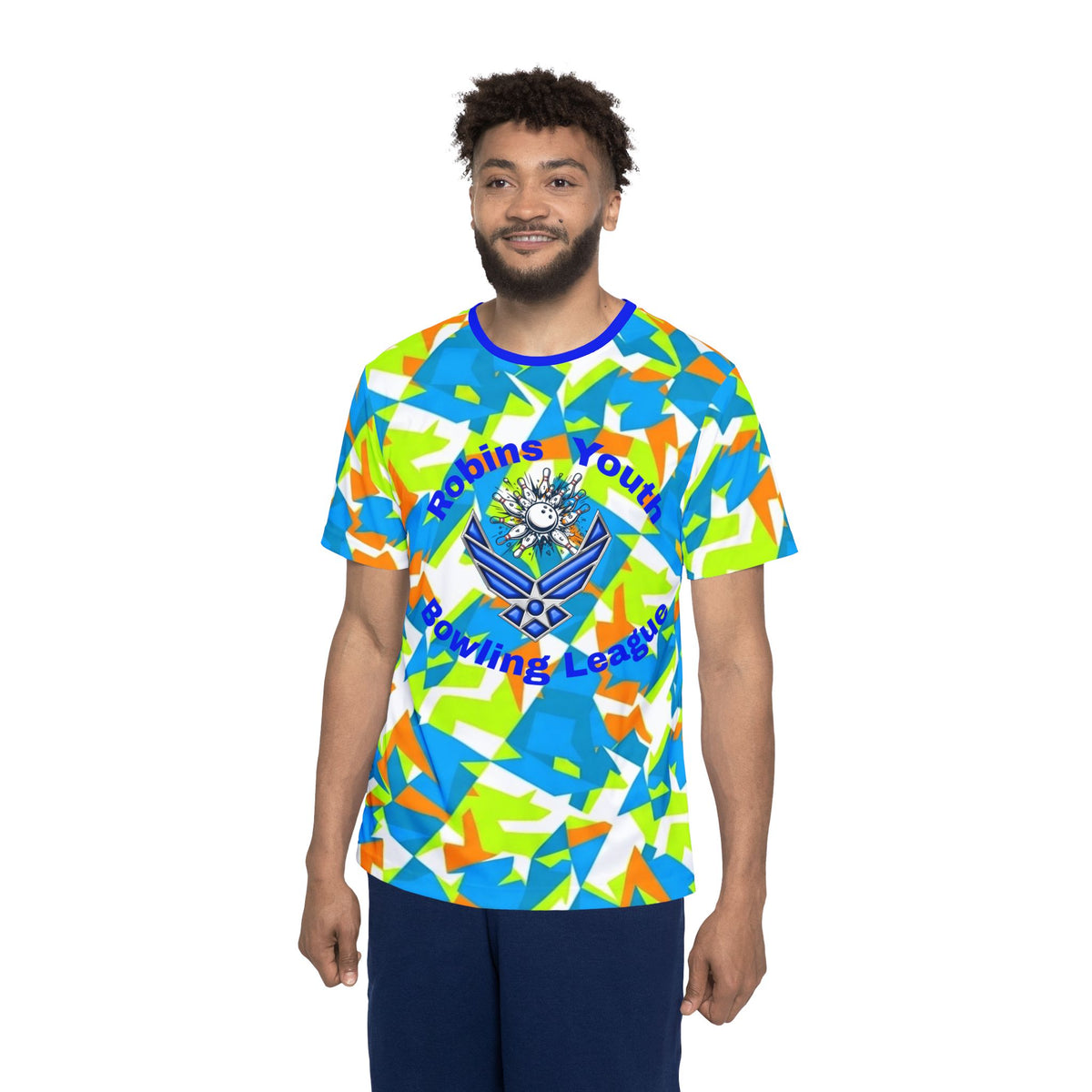 Men's Robins Youth Bowling League Kids Jersey - Highlighter colors