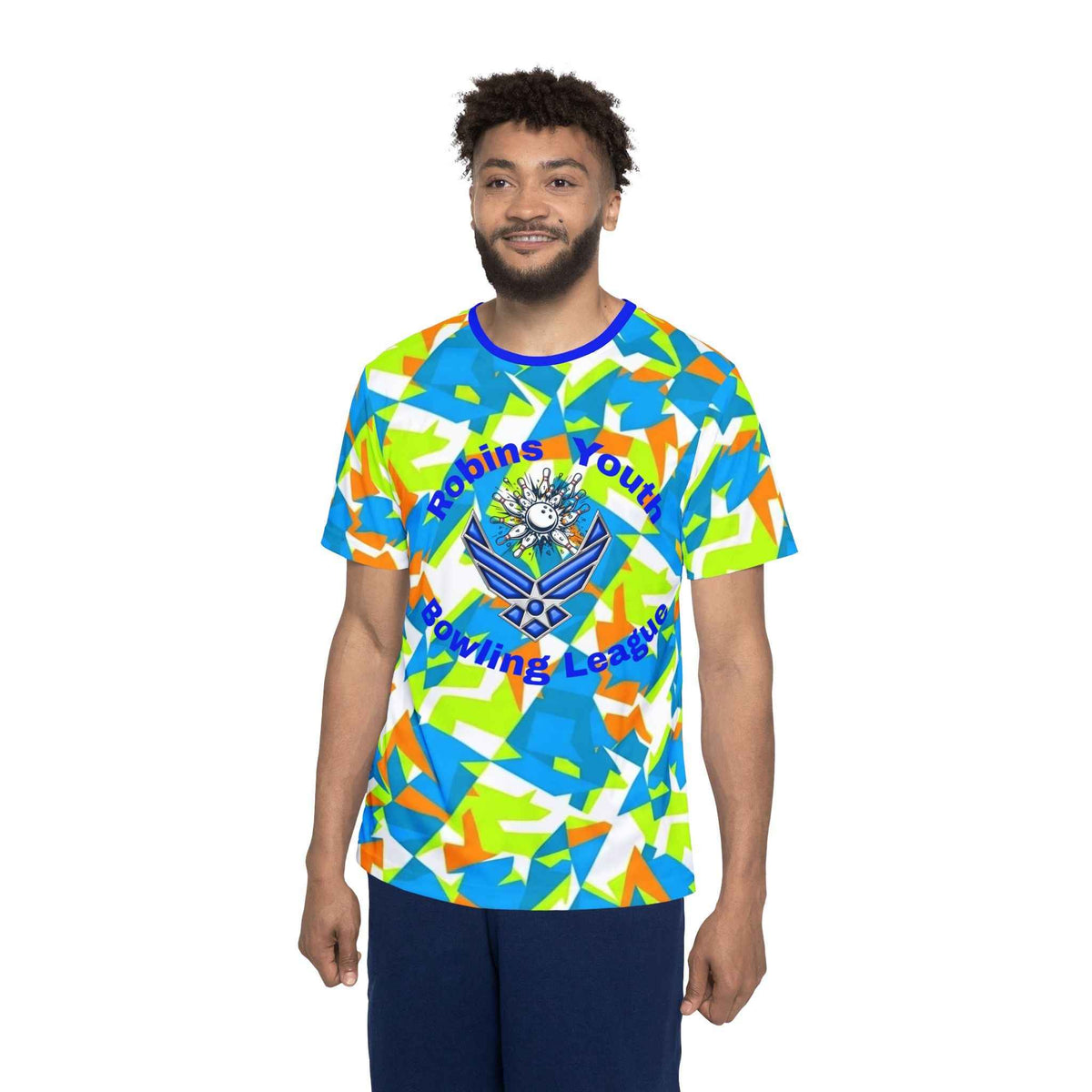 Men's Robins Youth Bowling League Kids Jersey - Highlighter colors