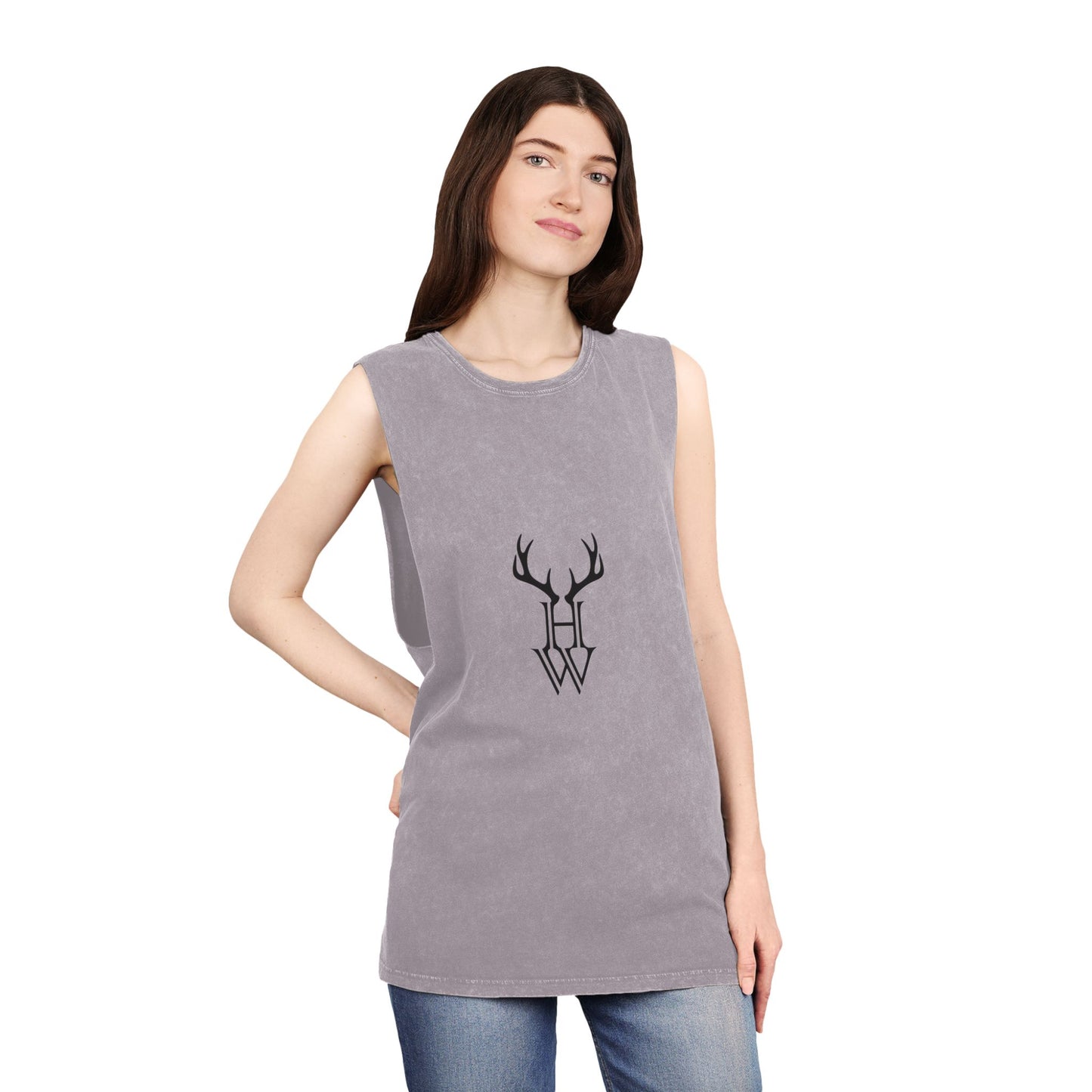 HW Antler Stonewash Tank - Highlighter Wednesday