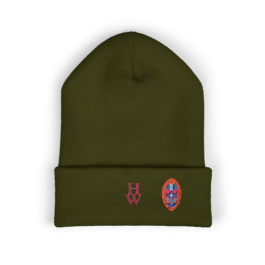 HW Embroidered Cuffed Beanie - Highlighter Wednesday