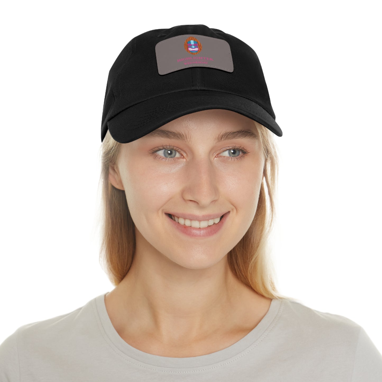 HW Personalized Dad Hat with Faux Leather Patch - Highlighter Wednesday