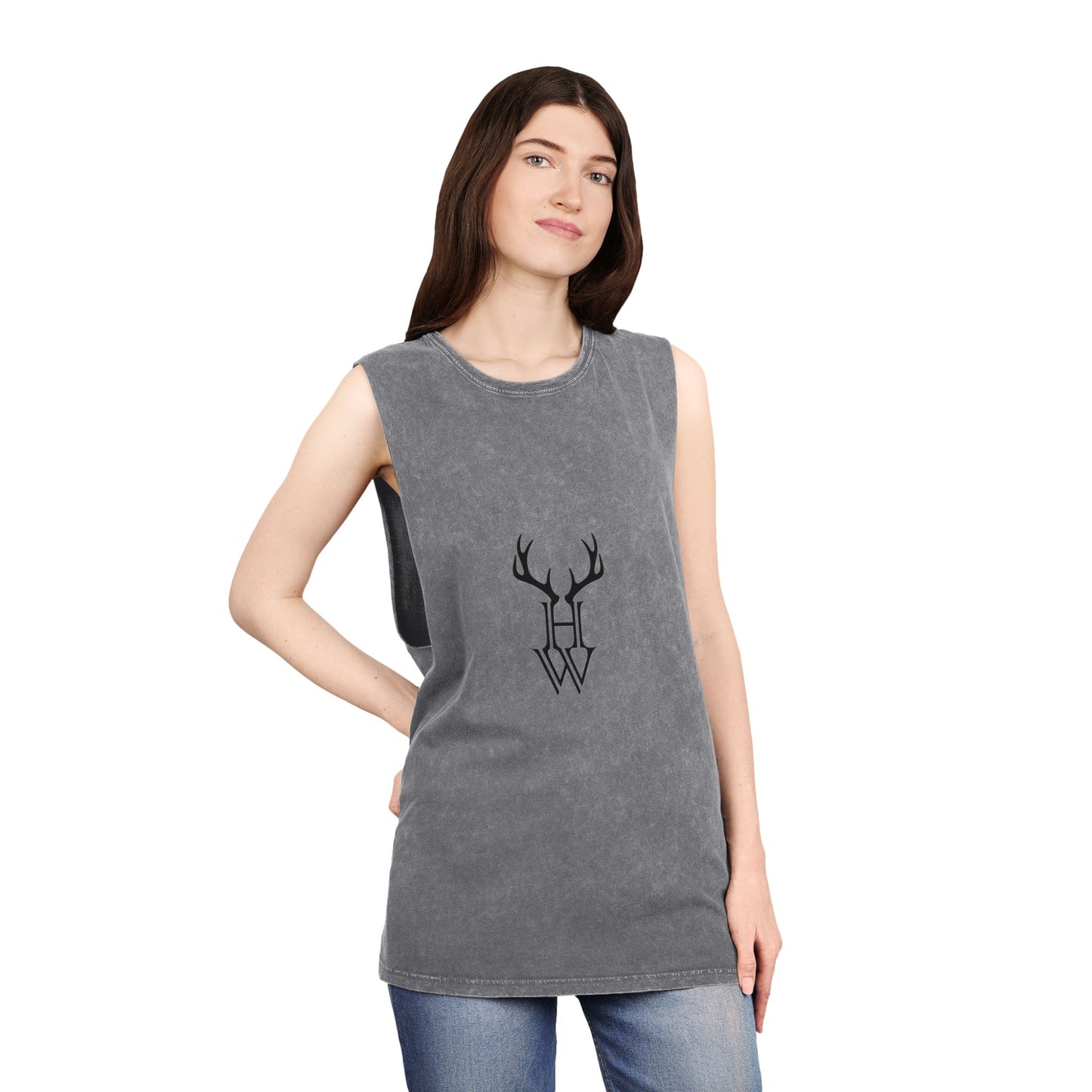 HW Antler Stonewash Tank - Highlighter Wednesday