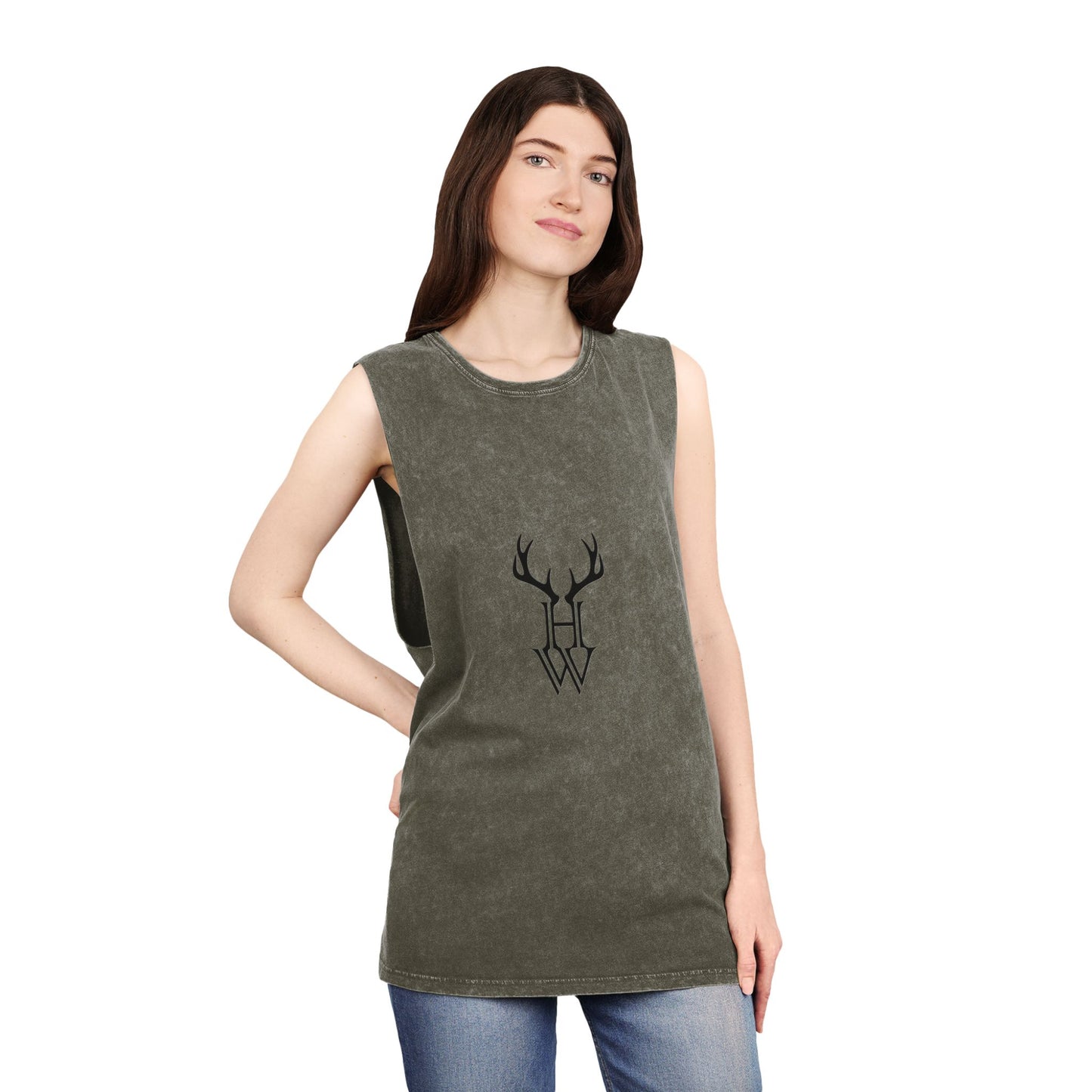 HW Antler Stonewash Tank - Highlighter Wednesday