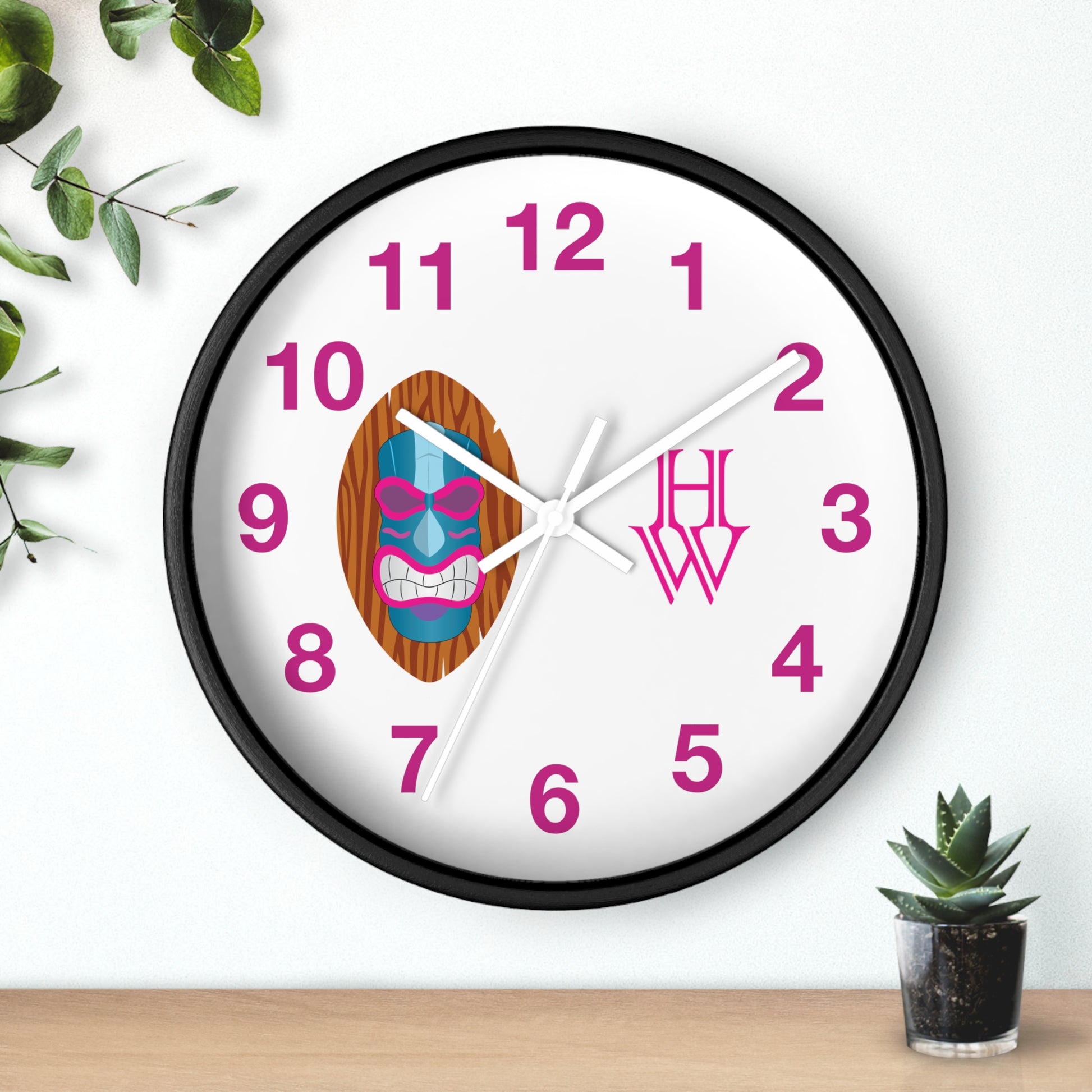 HW 10" Wooden Frame Wall Clock - Highlighter Wednesday