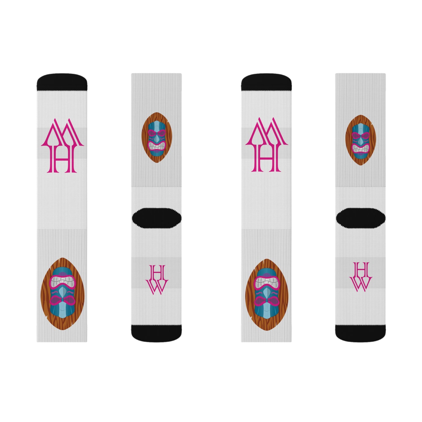 HW Unisex Printed Crew Socks - Highlighter Wednesday