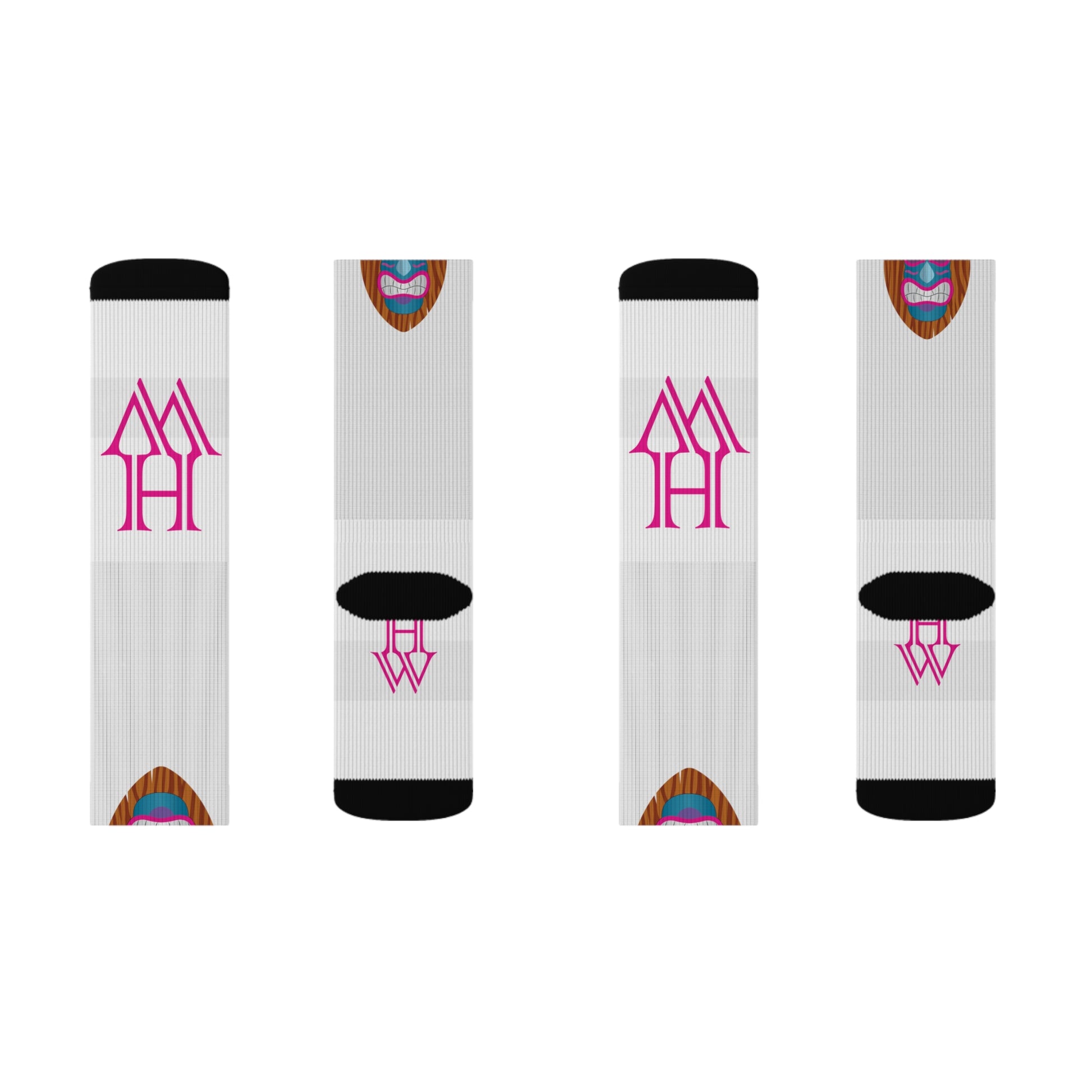 HW Unisex Printed Crew Socks - Highlighter Wednesday