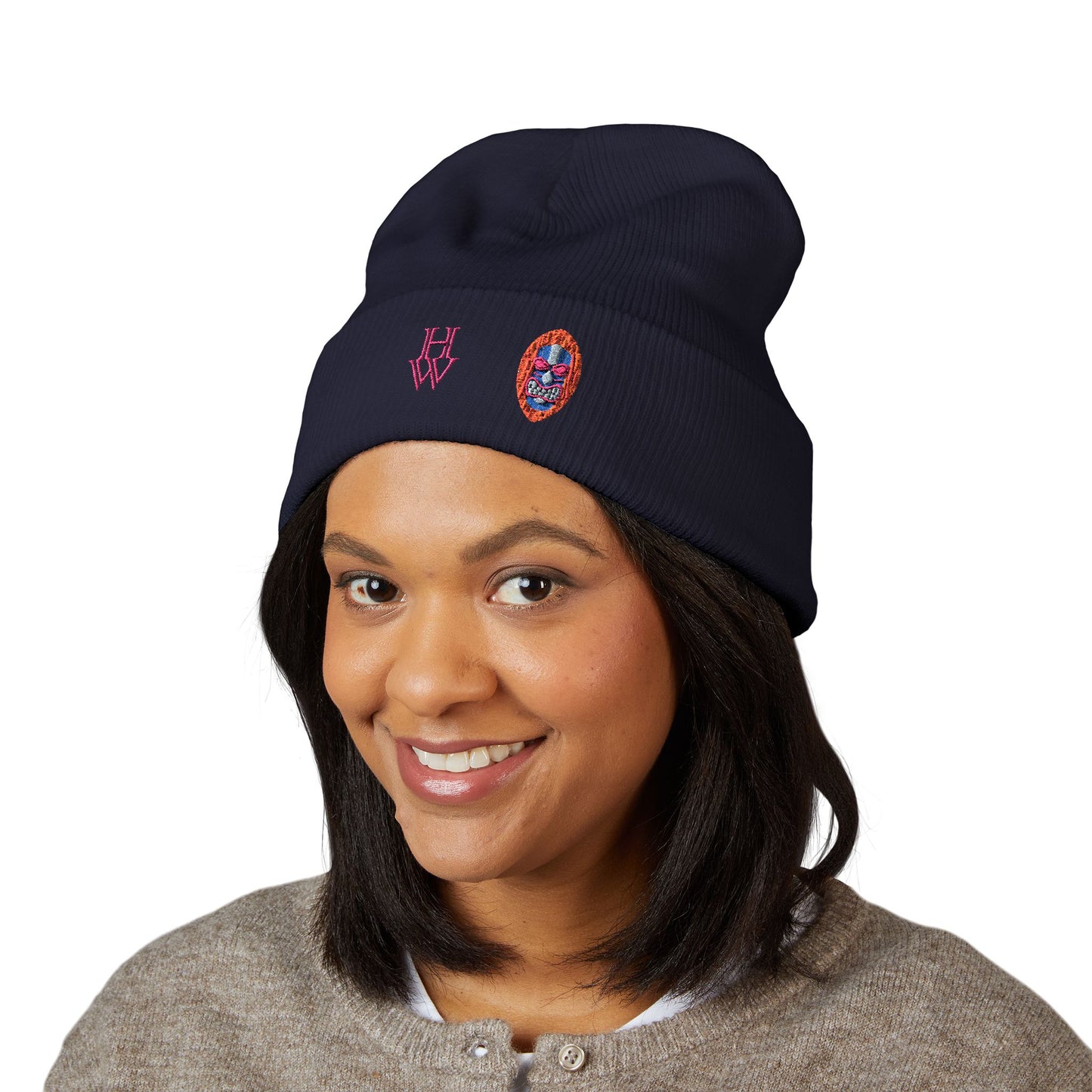 HW Embroidered Cuffed Beanie - Highlighter Wednesday
