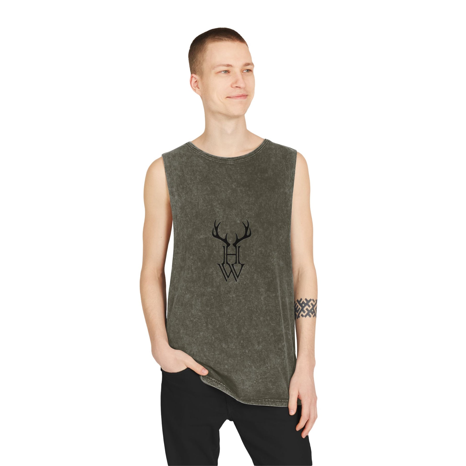 HW Antler Stonewash Tank - Highlighter Wednesday