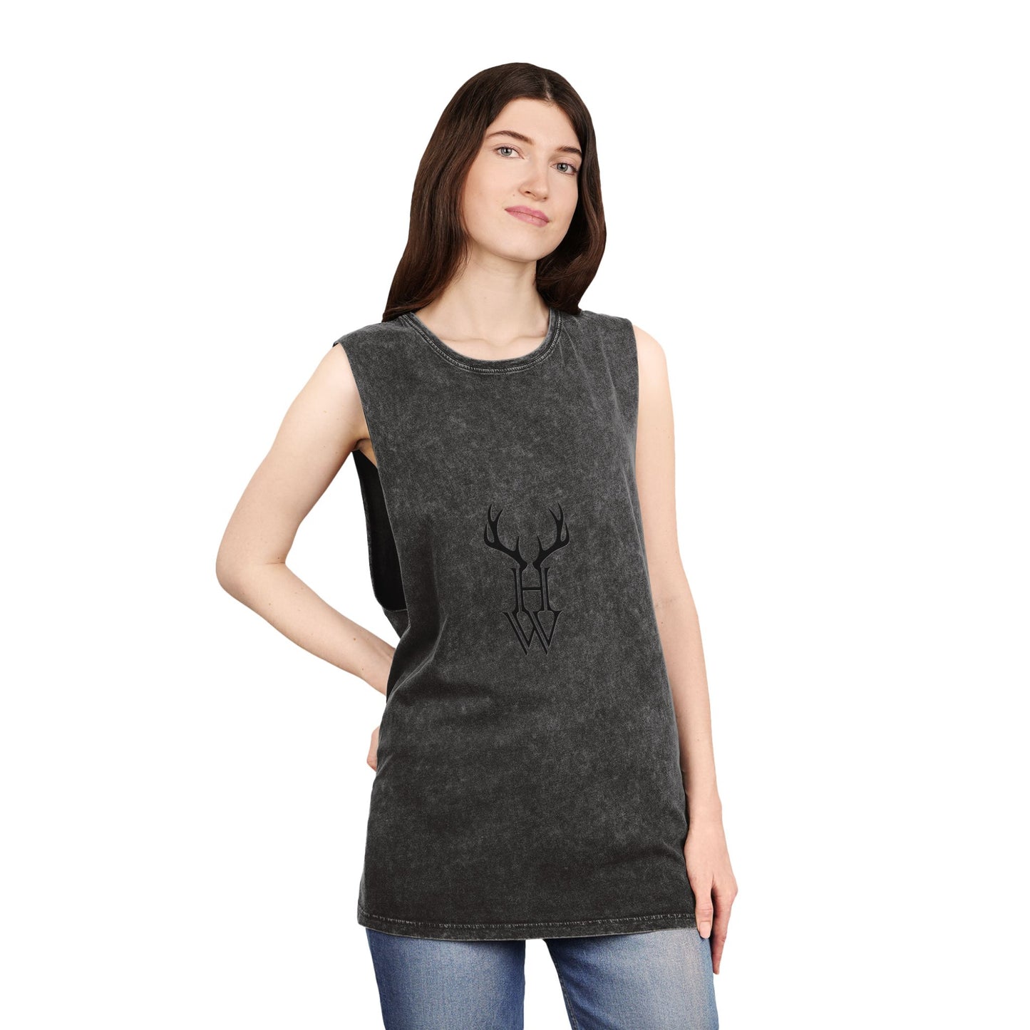 HW Antler Stonewash Tank - Highlighter Wednesday