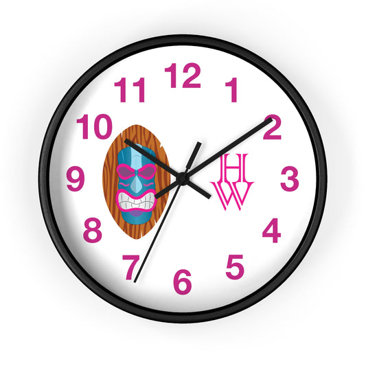 HW 10" Wooden Frame Wall Clock - Highlighter Wednesday