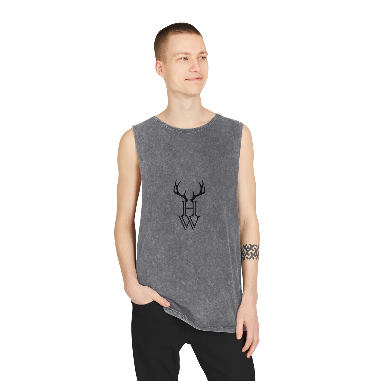 HW Antler Stonewash Tank - Highlighter Wednesday