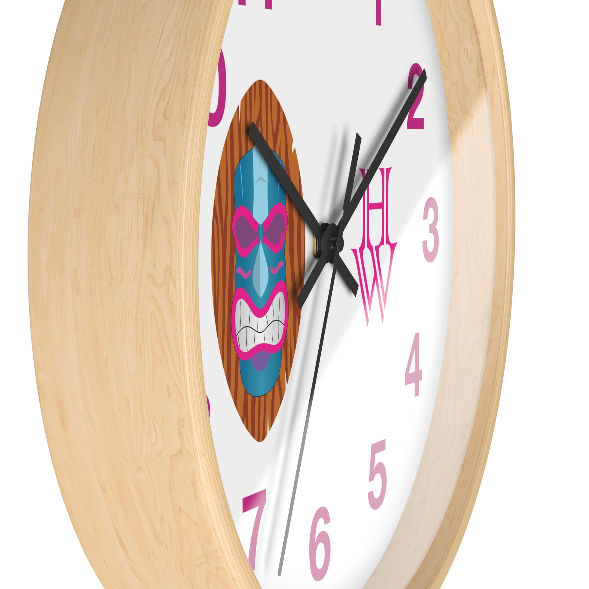 HW 10" Wooden Frame Wall Clock - Highlighter Wednesday