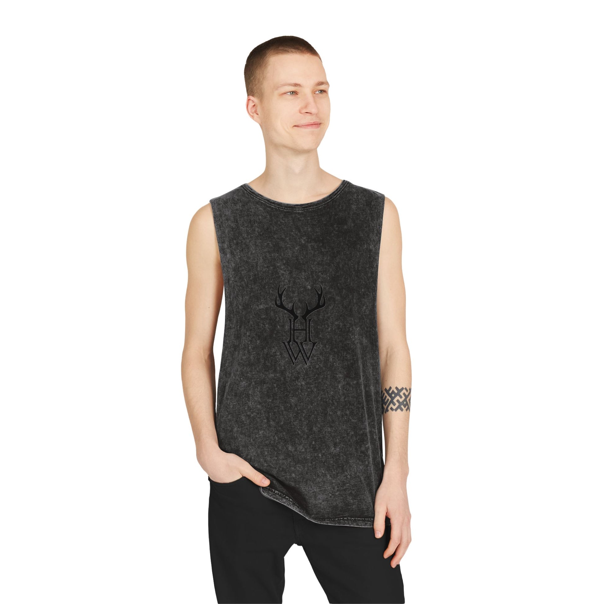 HW Antler Stonewash Tank - Highlighter Wednesday