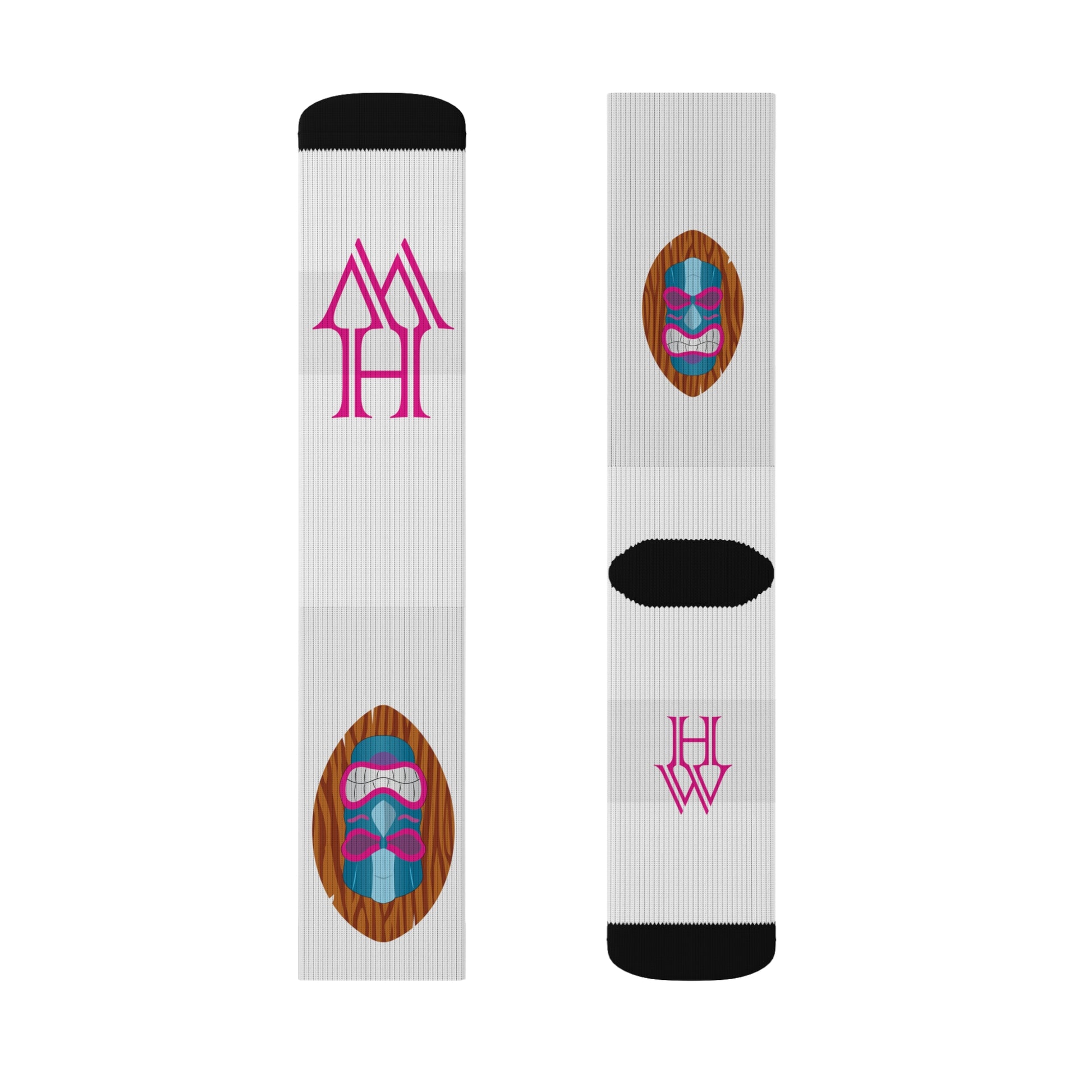 HW Unisex Printed Crew Socks - Highlighter Wednesday