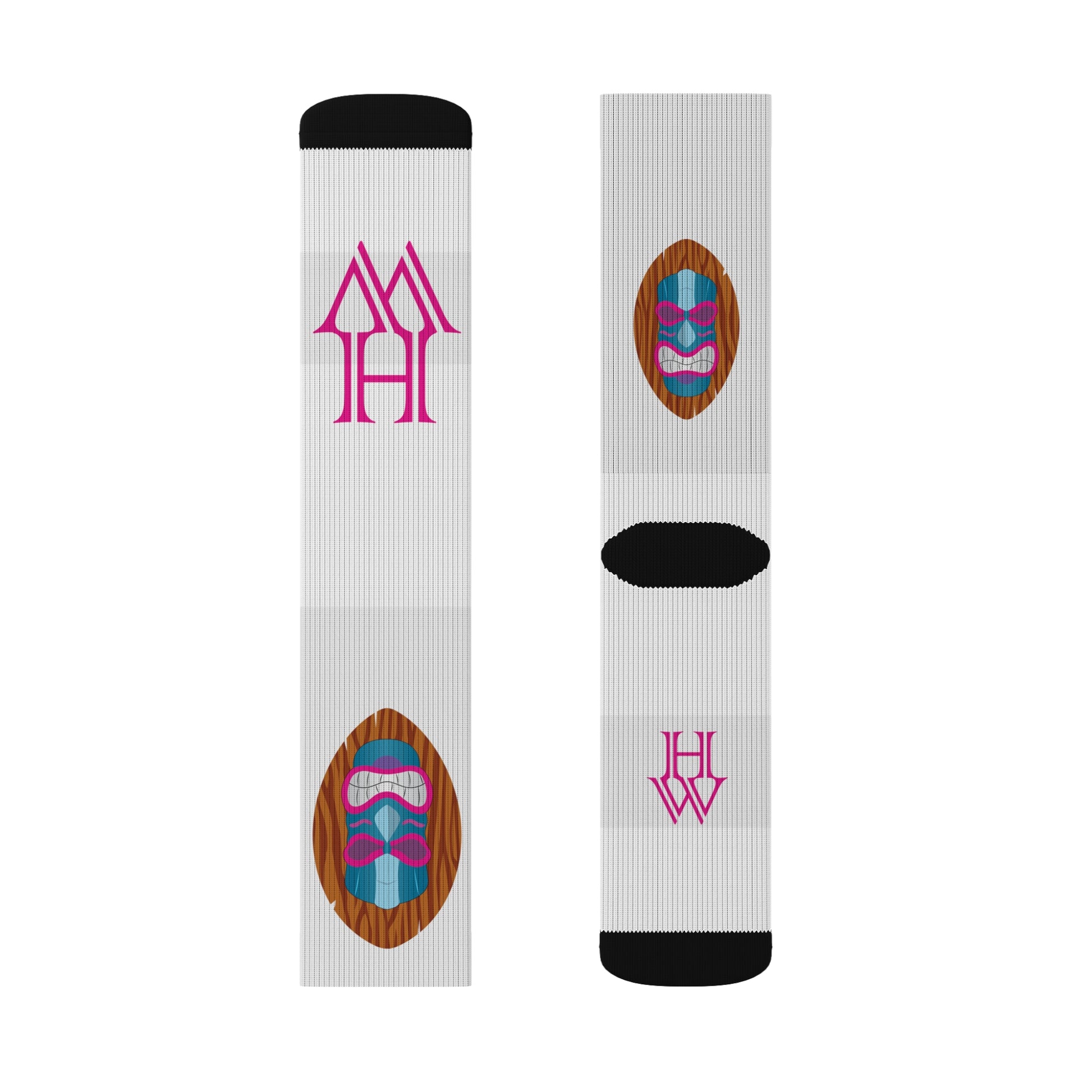 HW Unisex Printed Crew Socks - Highlighter Wednesday