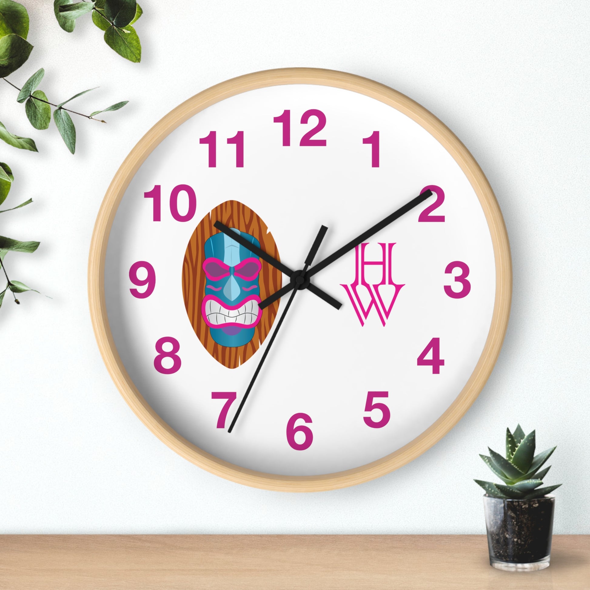 HW 10" Wooden Frame Wall Clock - Highlighter Wednesday