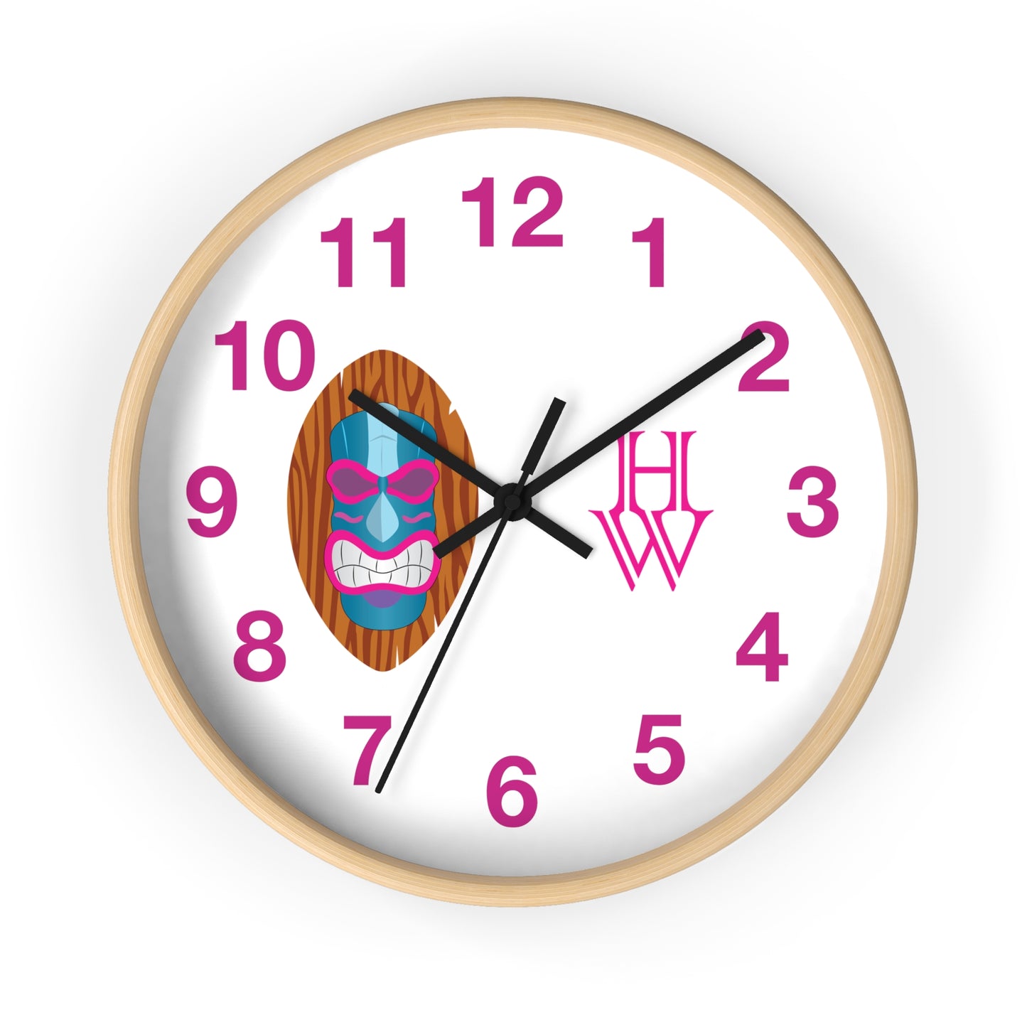 HW 10" Wooden Frame Wall Clock - Highlighter Wednesday