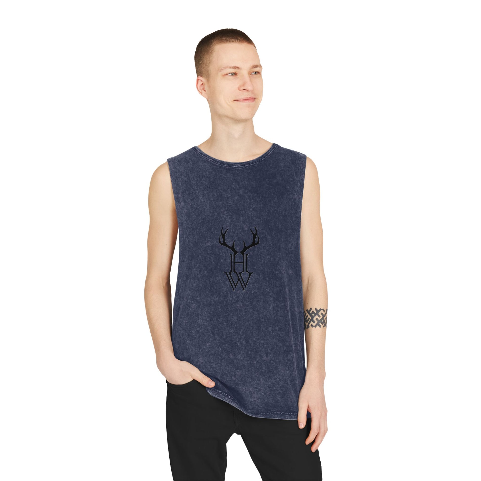 HW Antler Stonewash Tank - Highlighter Wednesday