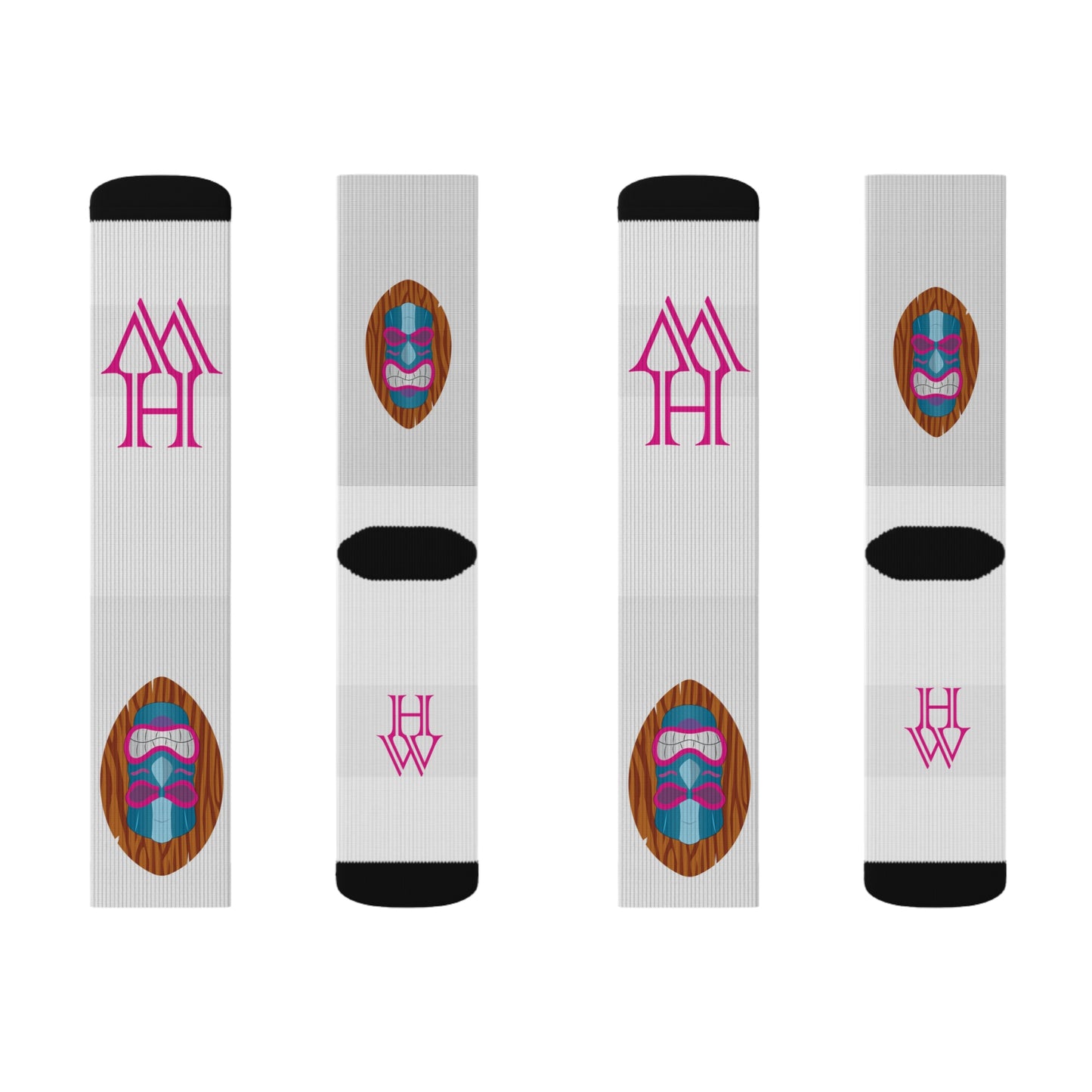 HW Unisex Printed Crew Socks - Highlighter Wednesday