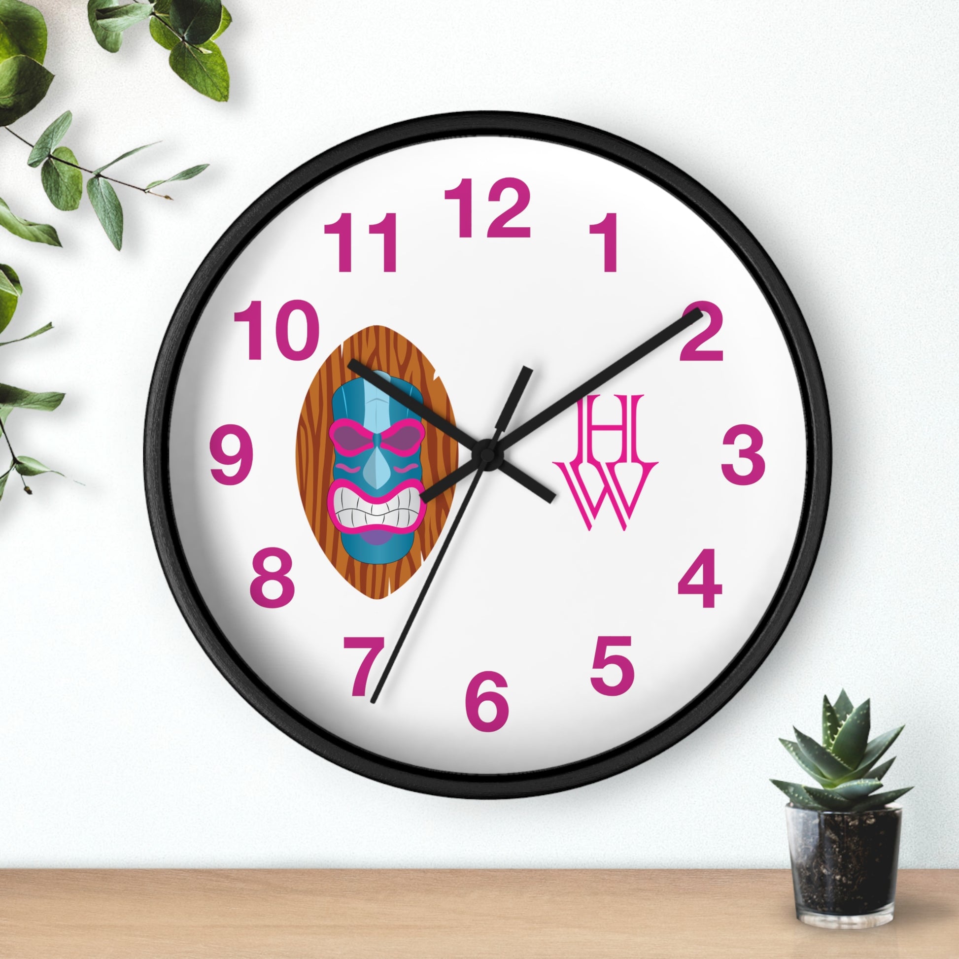 HW 10" Wooden Frame Wall Clock - Highlighter Wednesday