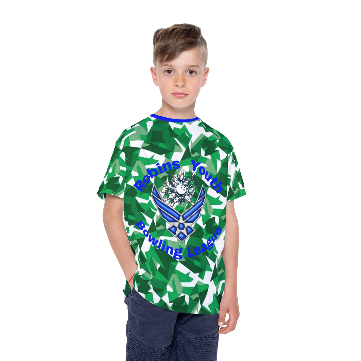 Robins Youth Bowling League Kids Jersey - Green