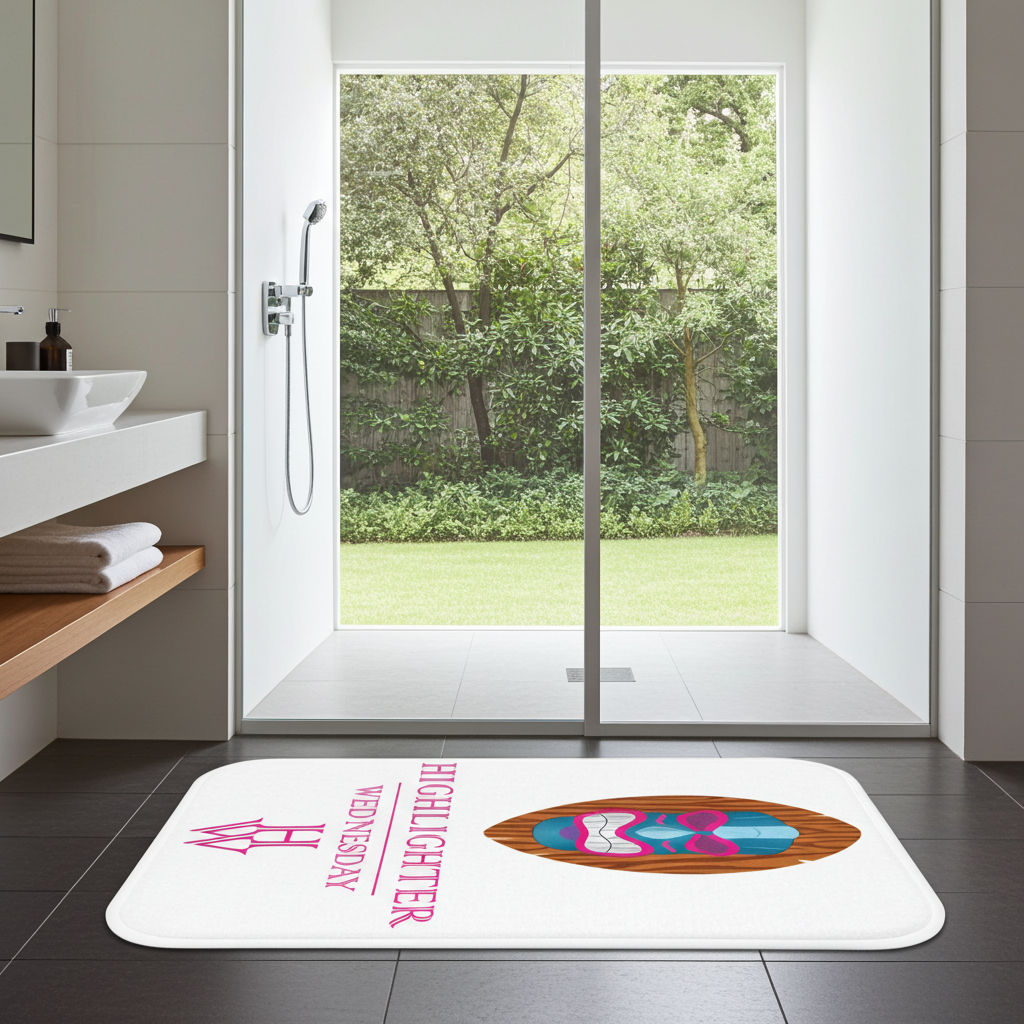HW Luxe Memory Foam Bath Mat - Highlighter Wednesday