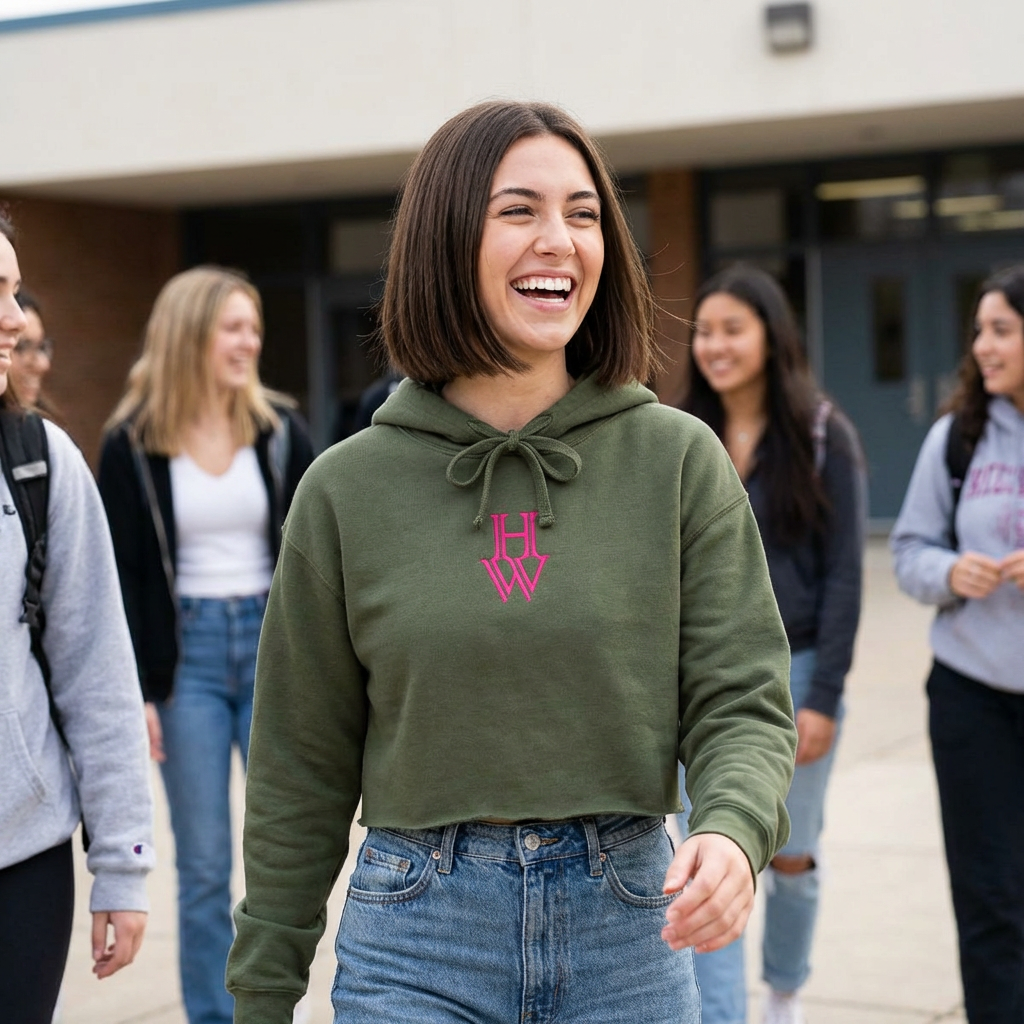 HW Women's Cropped Hoodie - Highlighter Wednesday