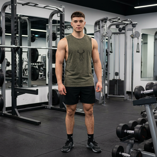 HW Antler Stonewash Tank - Highlighter Wednesday