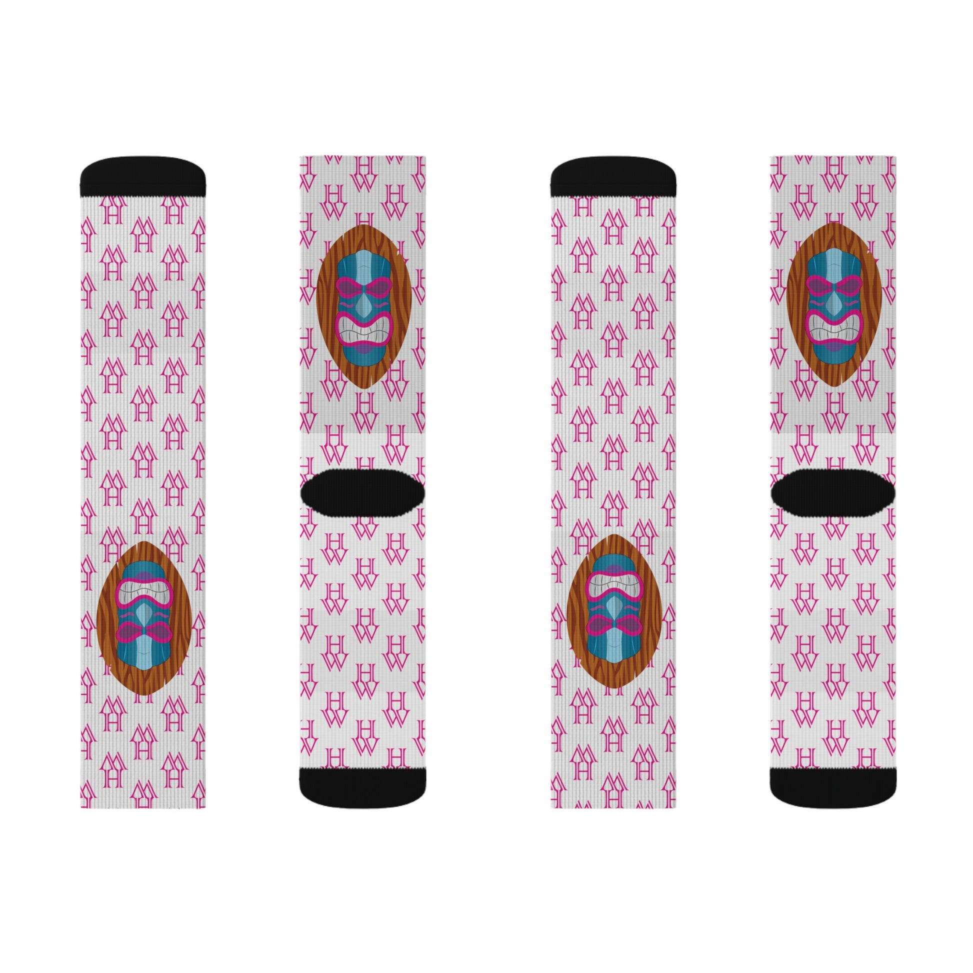 HW Unisex Printed Crew Socks - Highlighter Wednesday