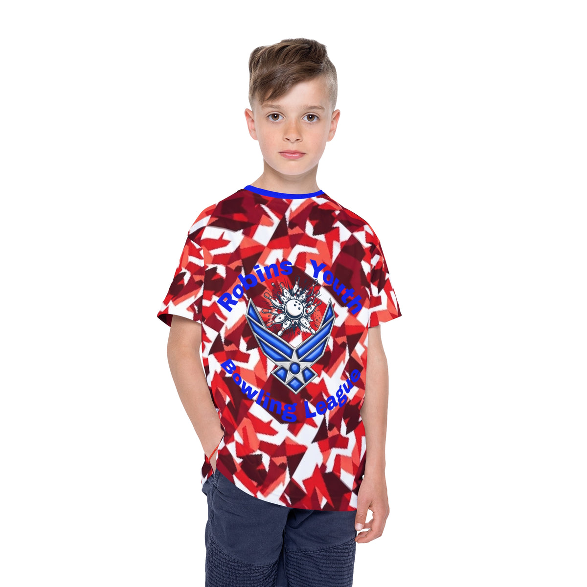 Robins Youth Bowling League Kids Jersey - Red
