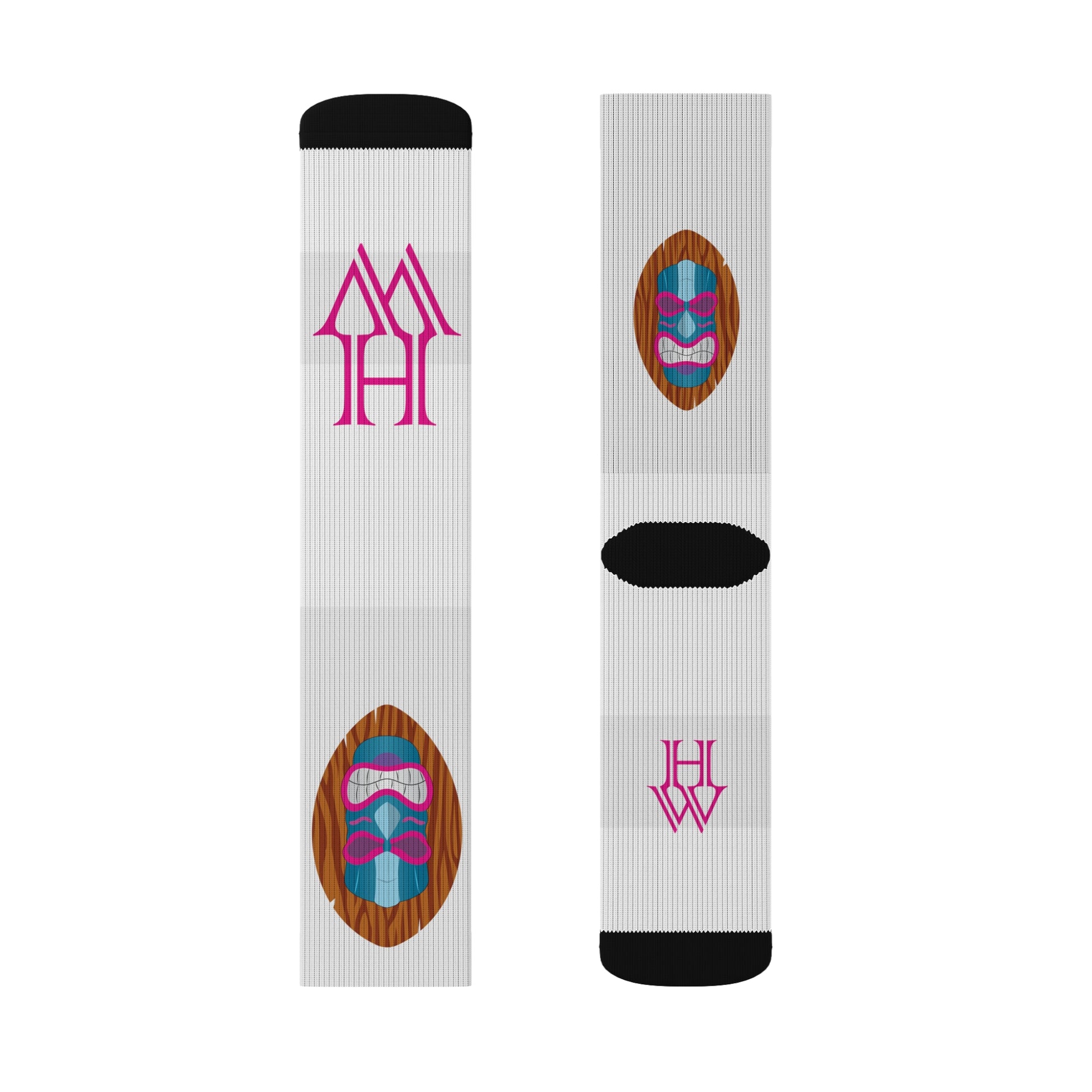 HW Unisex Printed Crew Socks - Highlighter Wednesday