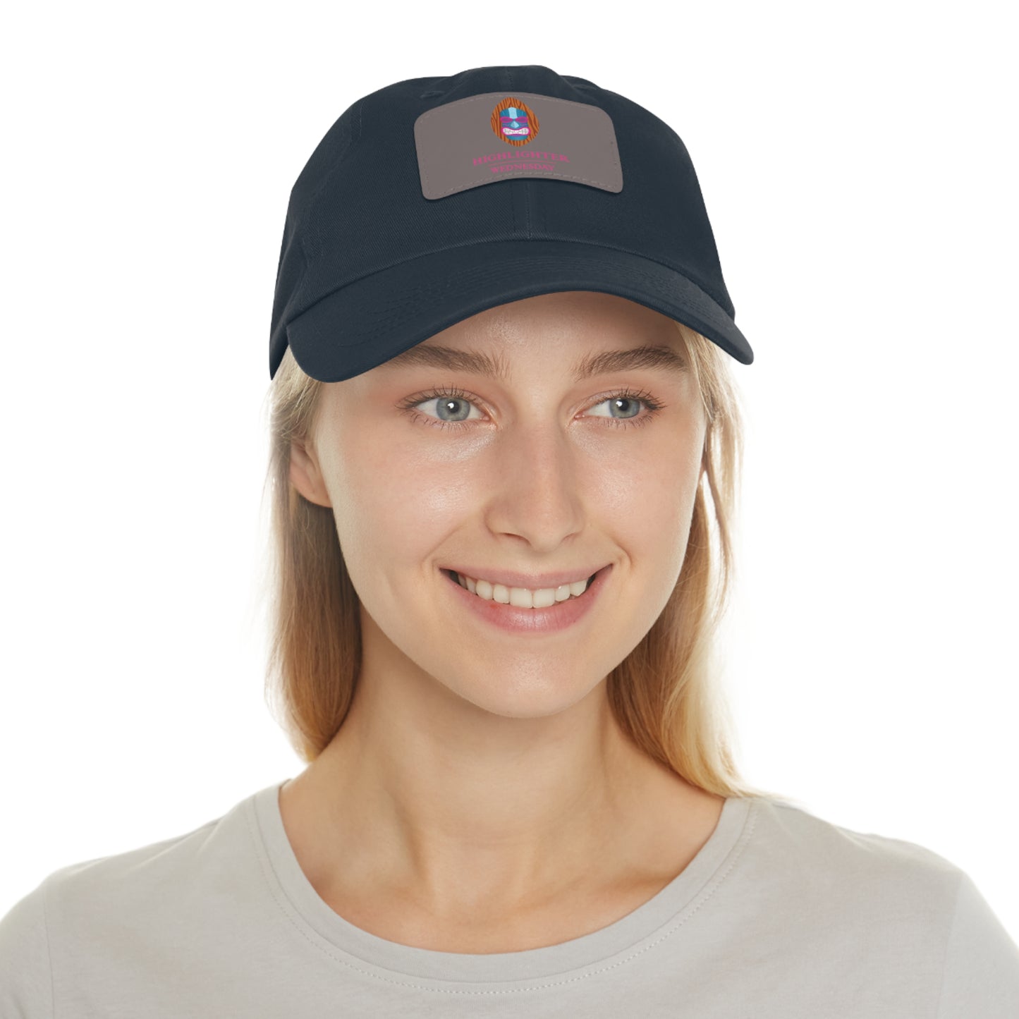 HW Personalized Dad Hat with Faux Leather Patch - Highlighter Wednesday