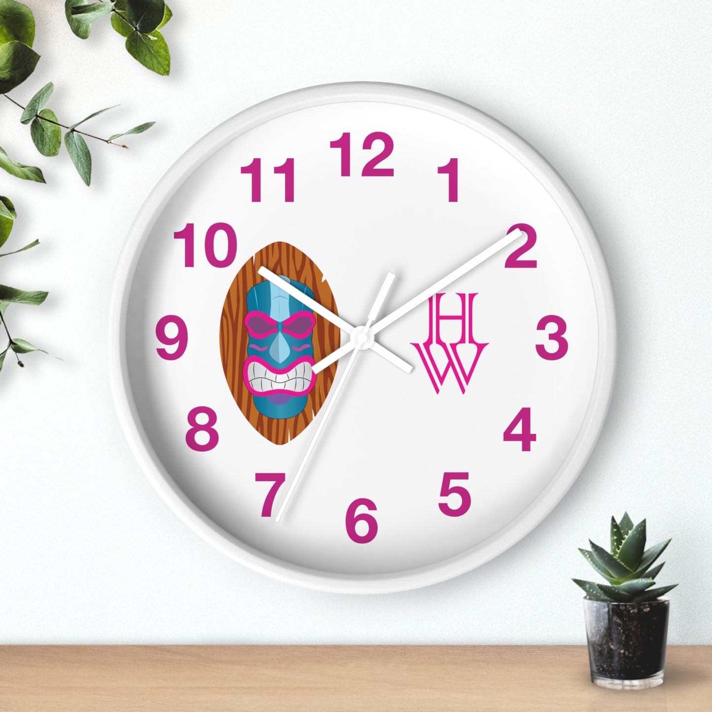 HW 10" Wooden Frame Wall Clock - Highlighter Wednesday