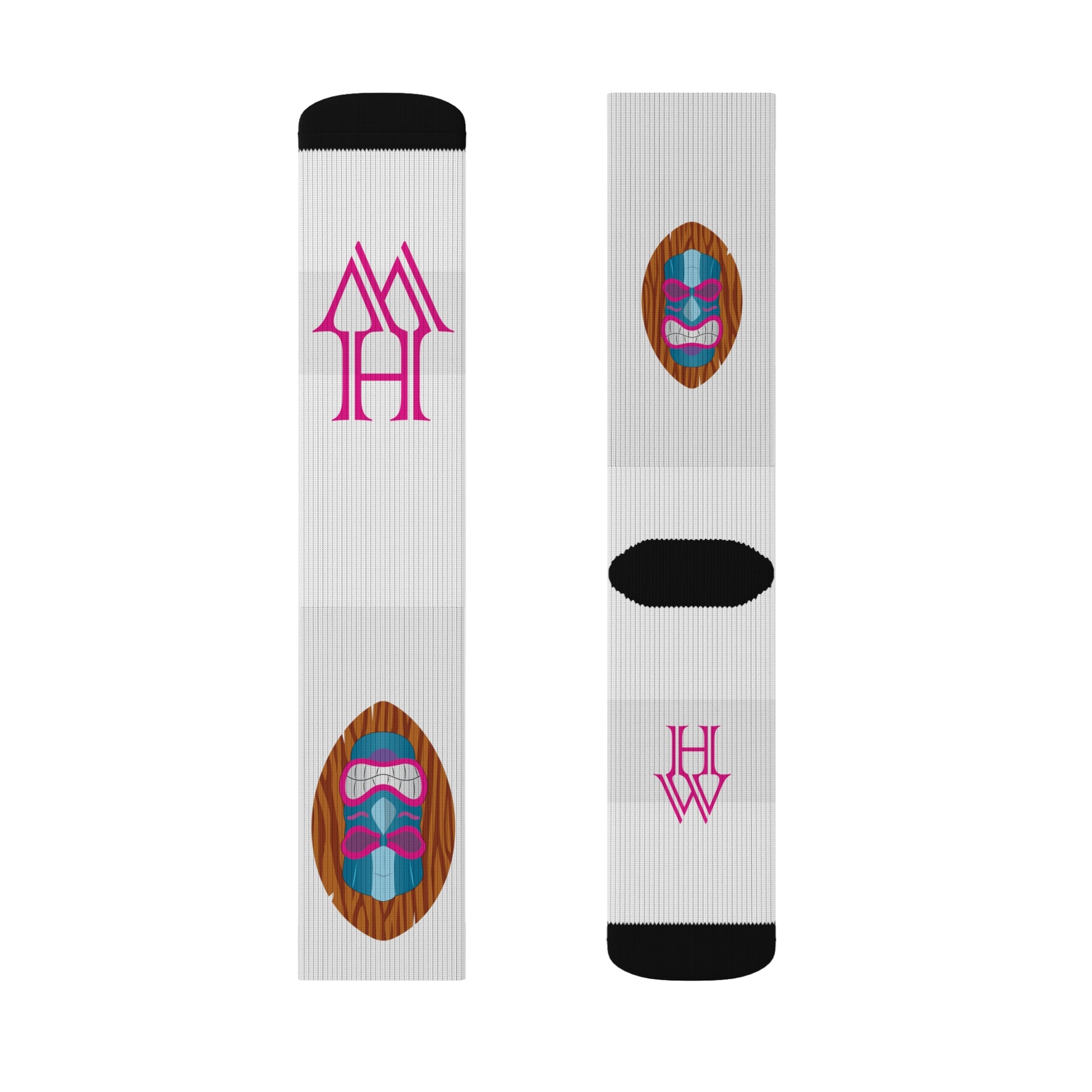 HW Unisex Printed Crew Socks - Highlighter Wednesday