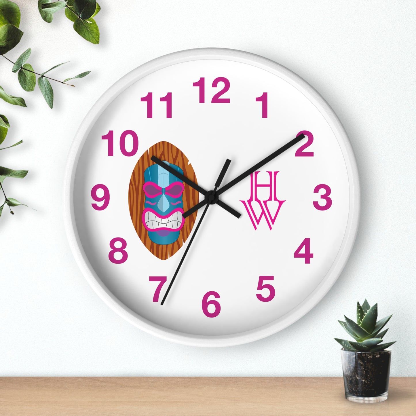 HW 10" Wooden Frame Wall Clock - Highlighter Wednesday