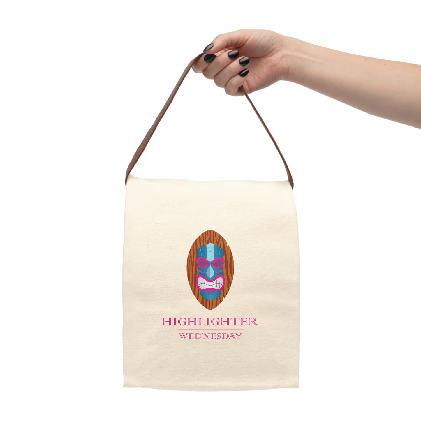 HW Cotton Canvas Roll-Top Lunch Bag - Highlighter Wednesday