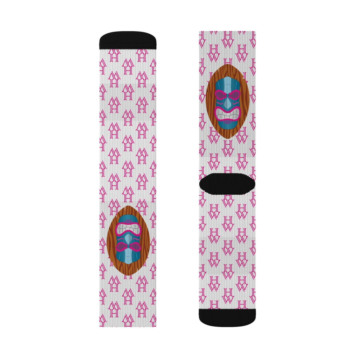 HW Unisex Printed Crew Socks - Highlighter Wednesday