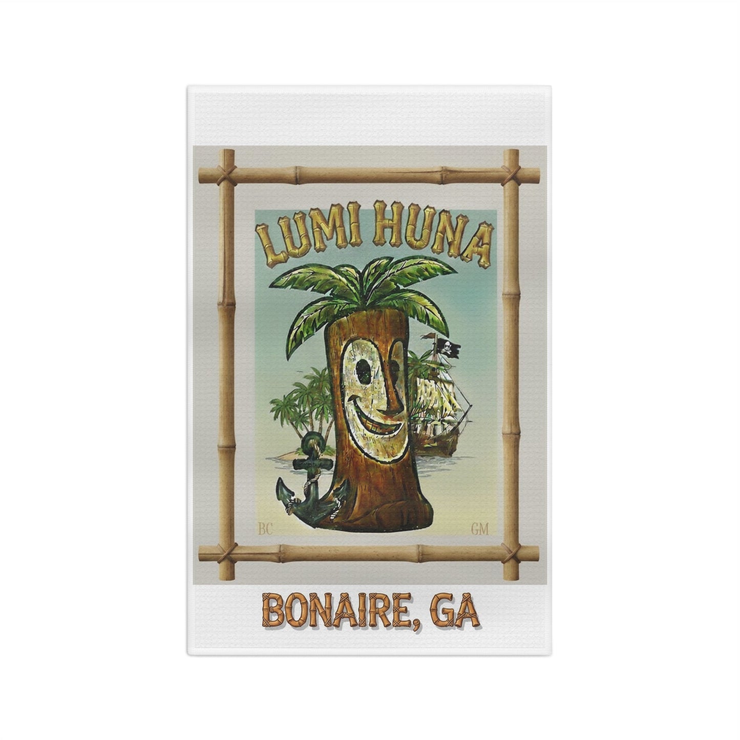 HW Tropical Lumi Huna Microfiber Tea Towel Printify