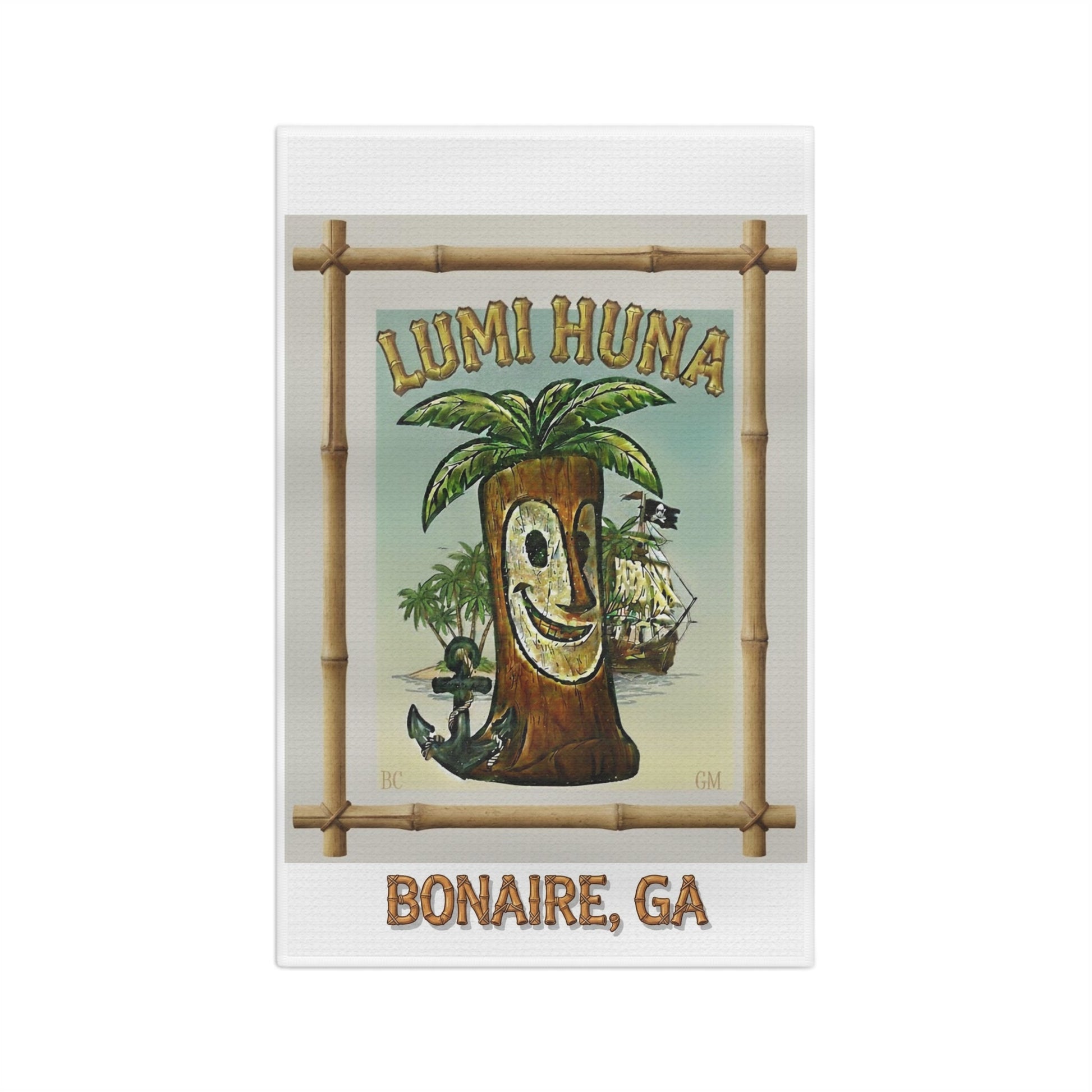 HW Tropical Lumi Huna Microfiber Tea Towel Printify