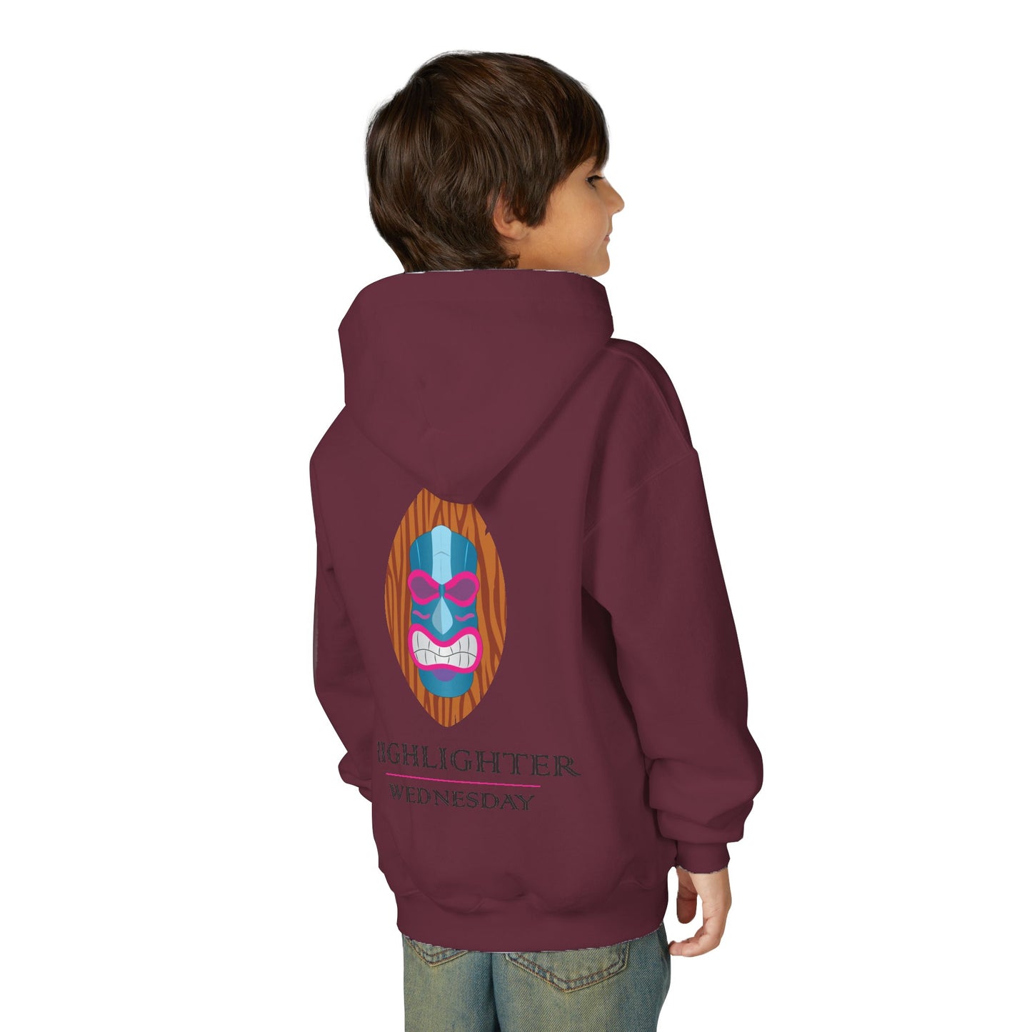 HW Youth Heavy Blend Hooded Sweatshirt - Highlighter Wednesday
