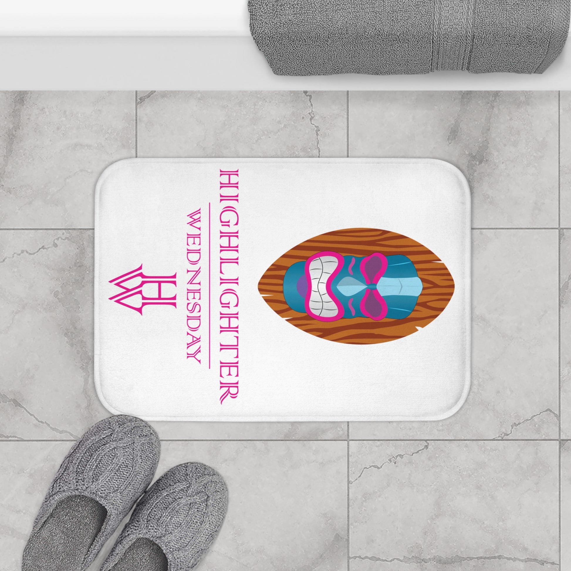 HW Luxe Memory Foam Bath Mat - Highlighter Wednesday