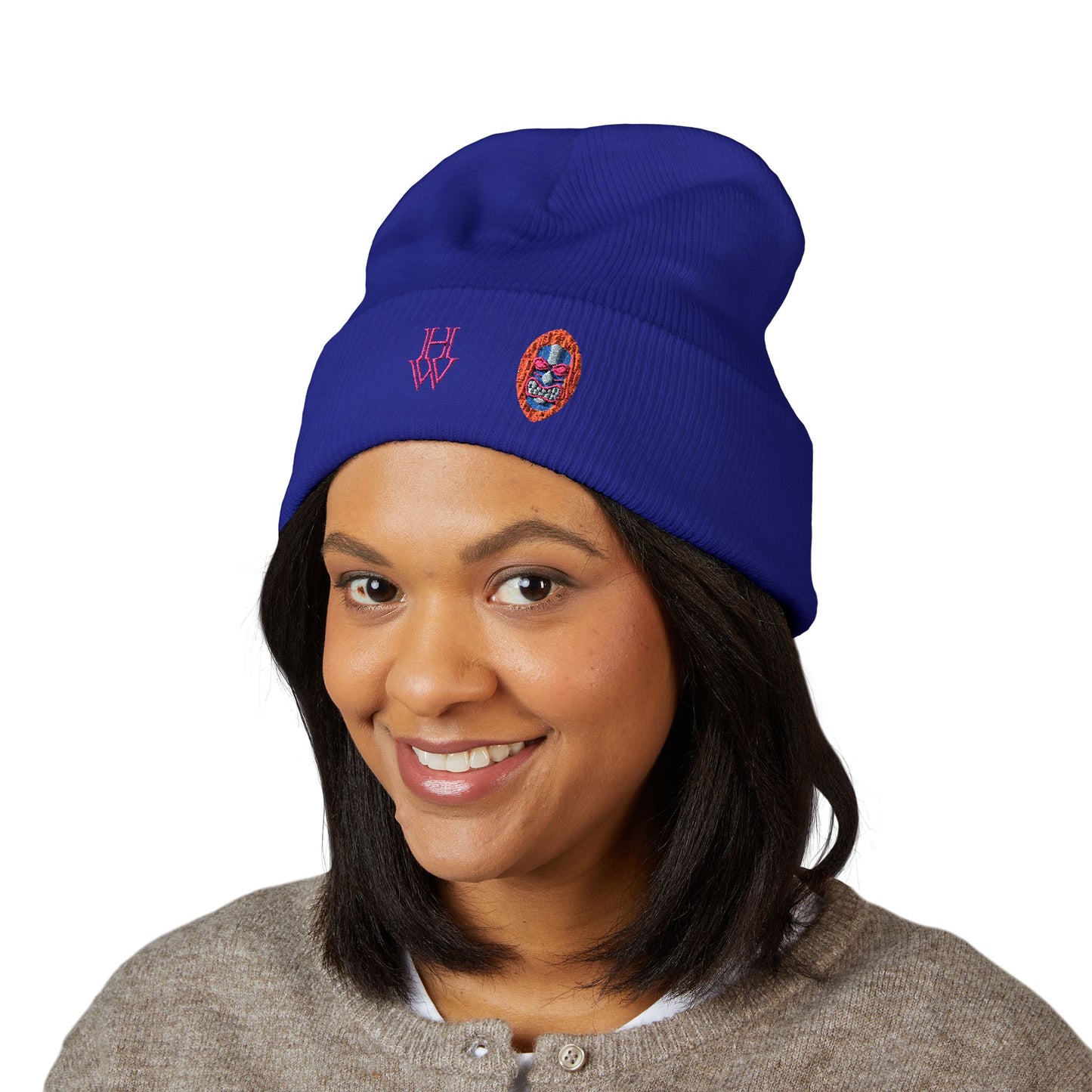 HW Embroidered Cuffed Beanie - Highlighter Wednesday