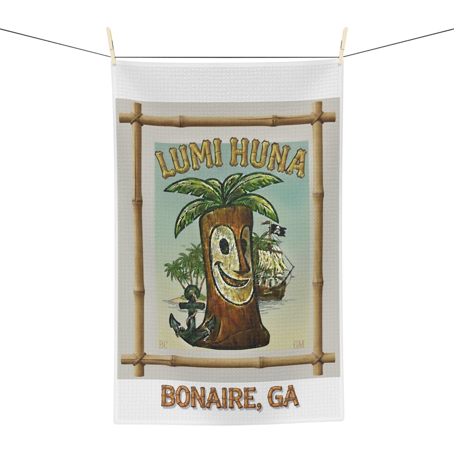 HW Tropical Lumi Huna Microfiber Tea Towel Printify