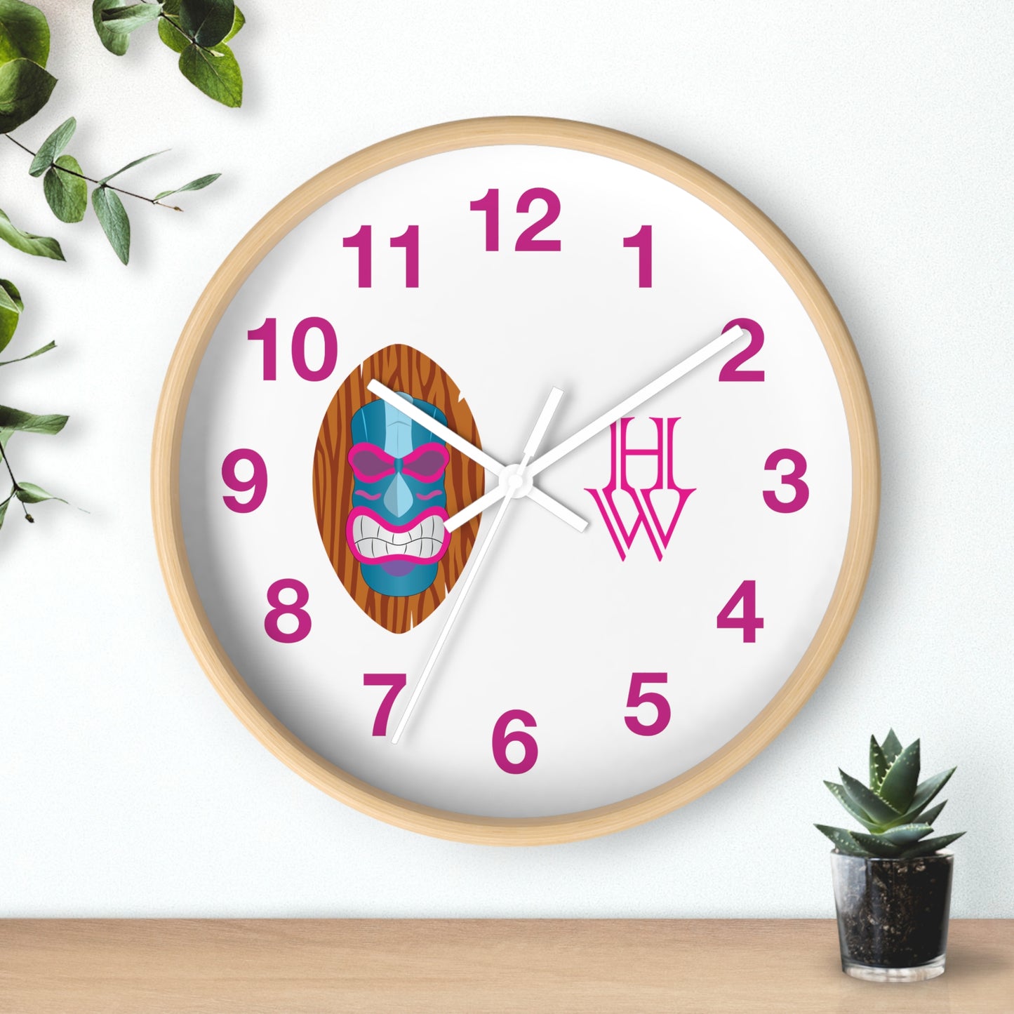 HW 10" Wooden Frame Wall Clock - Highlighter Wednesday