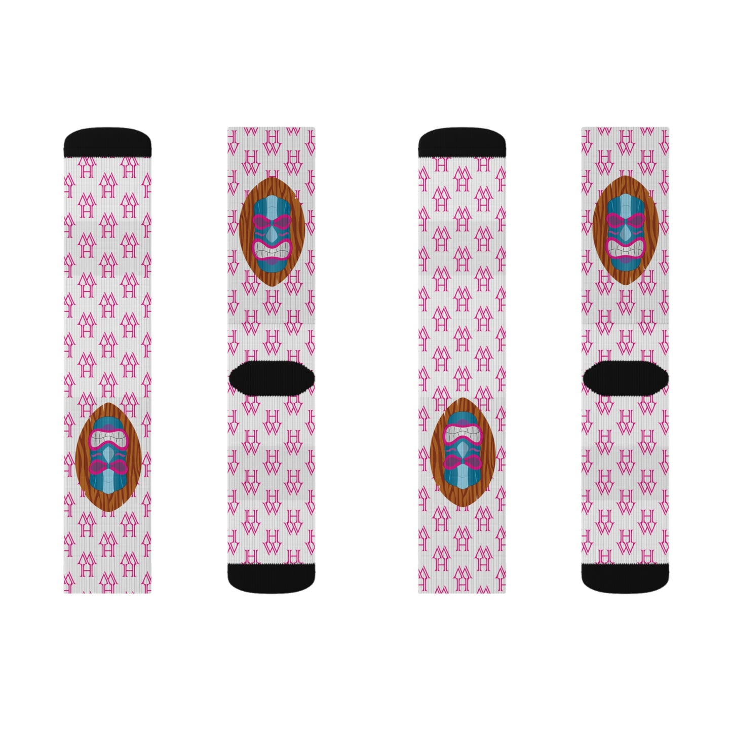 HW Unisex Printed Crew Socks - Highlighter Wednesday