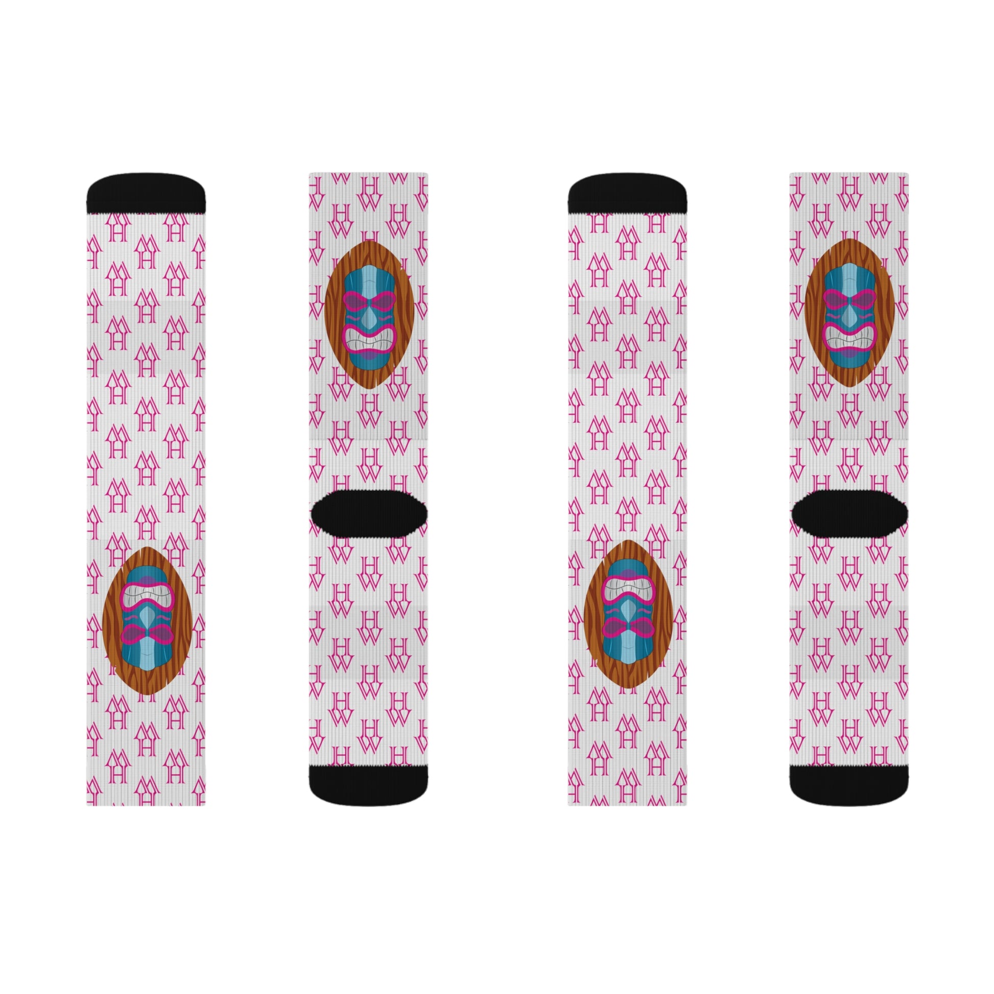 HW Unisex Printed Crew Socks - Highlighter Wednesday