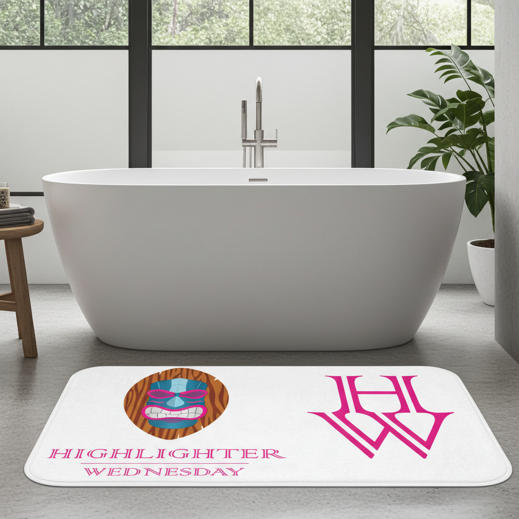 HW Luxe Memory Foam Bath Mat - Highlighter Wednesday