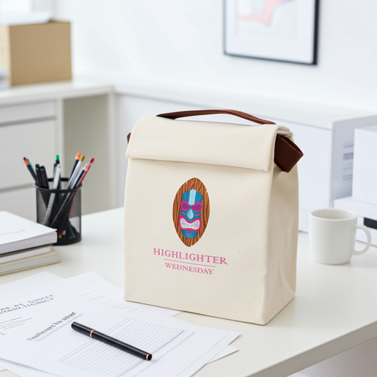 HW Cotton Canvas Lunch Bag - Highlighter Wednesday
