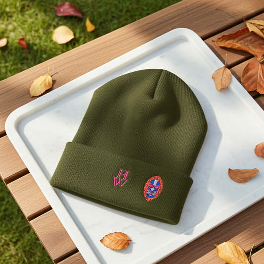 HW Embroidered Cuffed Beanie - Highlighter Wednesday